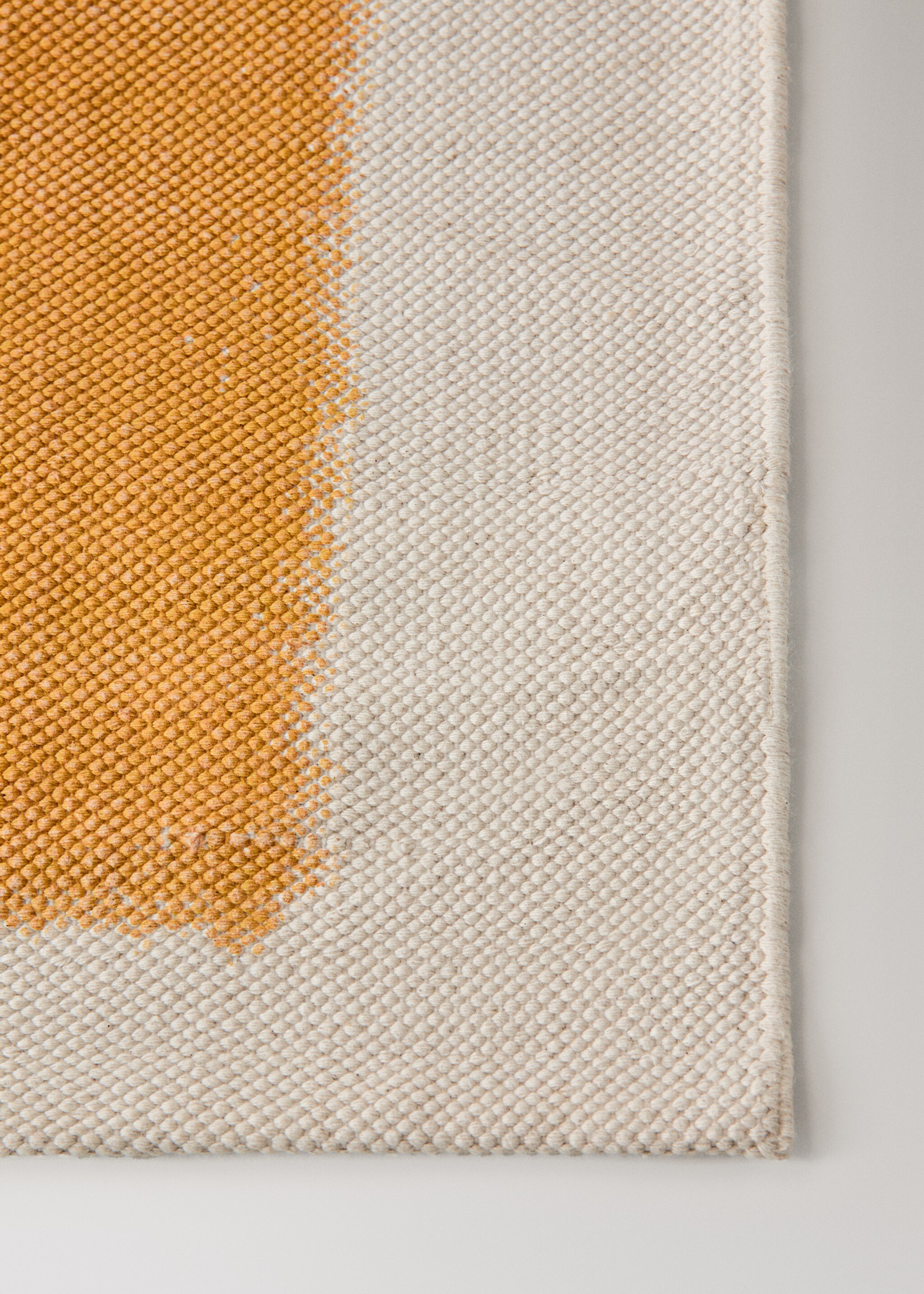 Baumwollteppich mit zweifarbigem Print - Detail des Artikels 2, Gelb. Ref: 27003285-00.