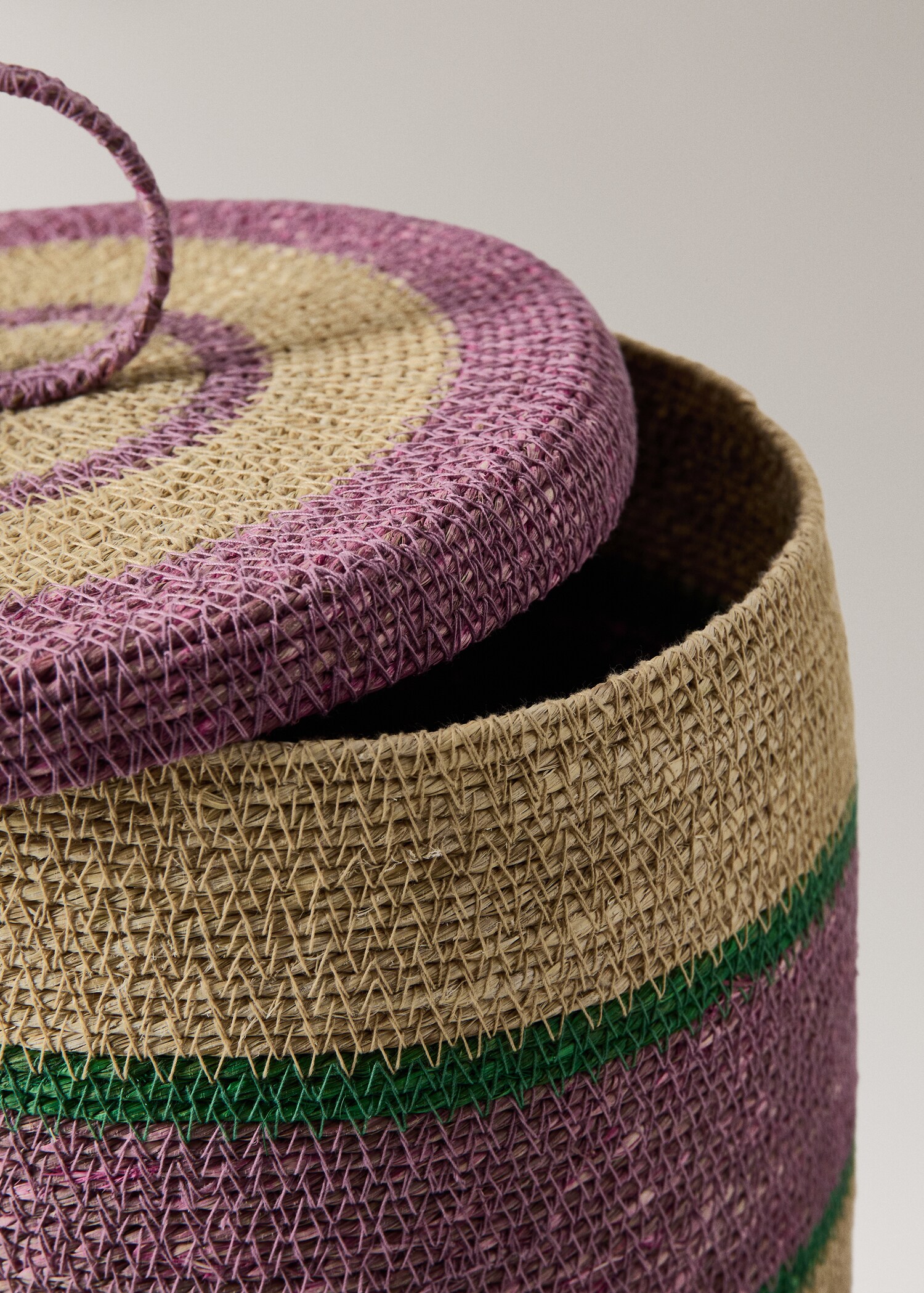100% seaweed basket with lid medium colours - Details of the article 1