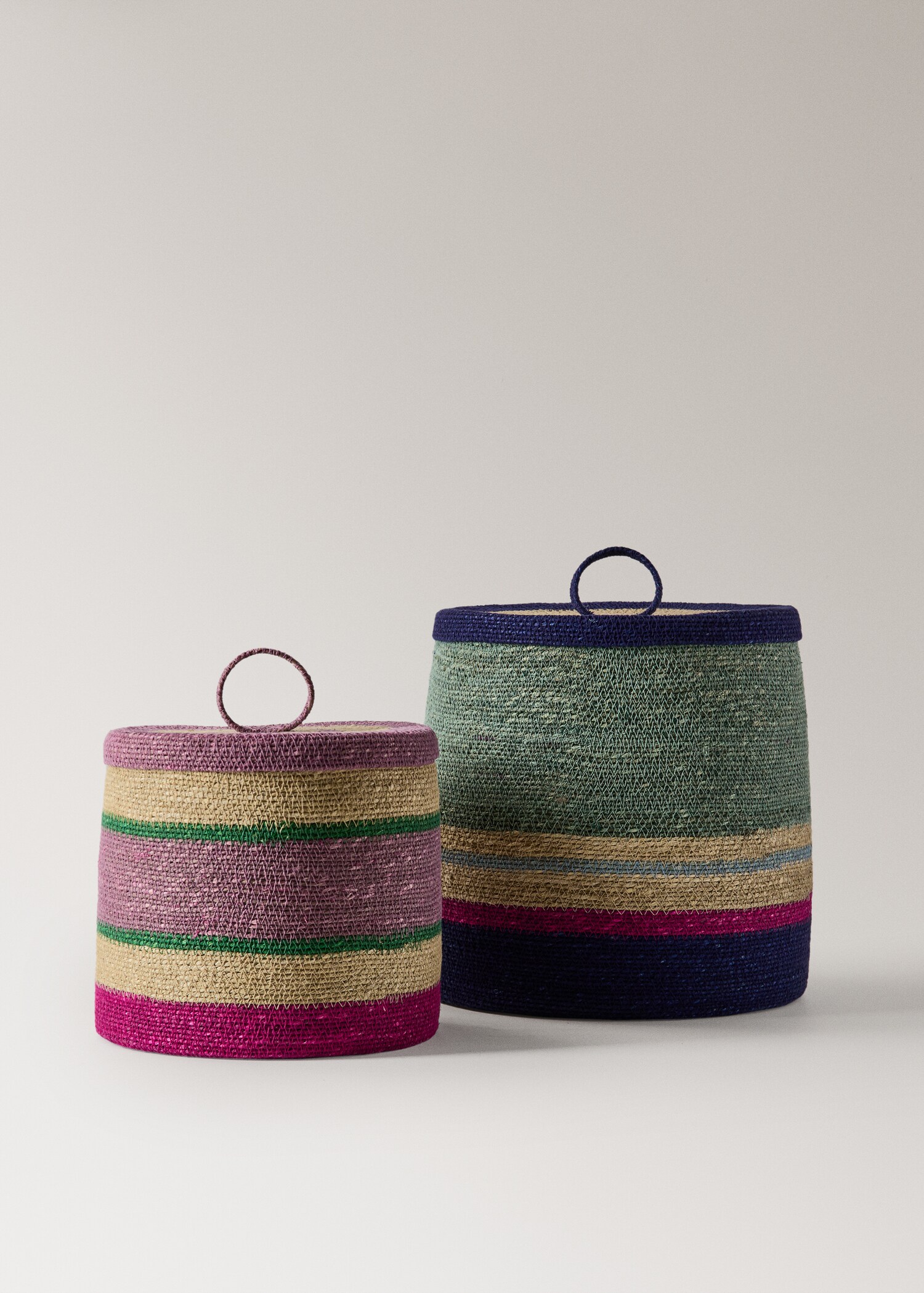 100% seaweed basket with lid medium colours - Details of the article 4