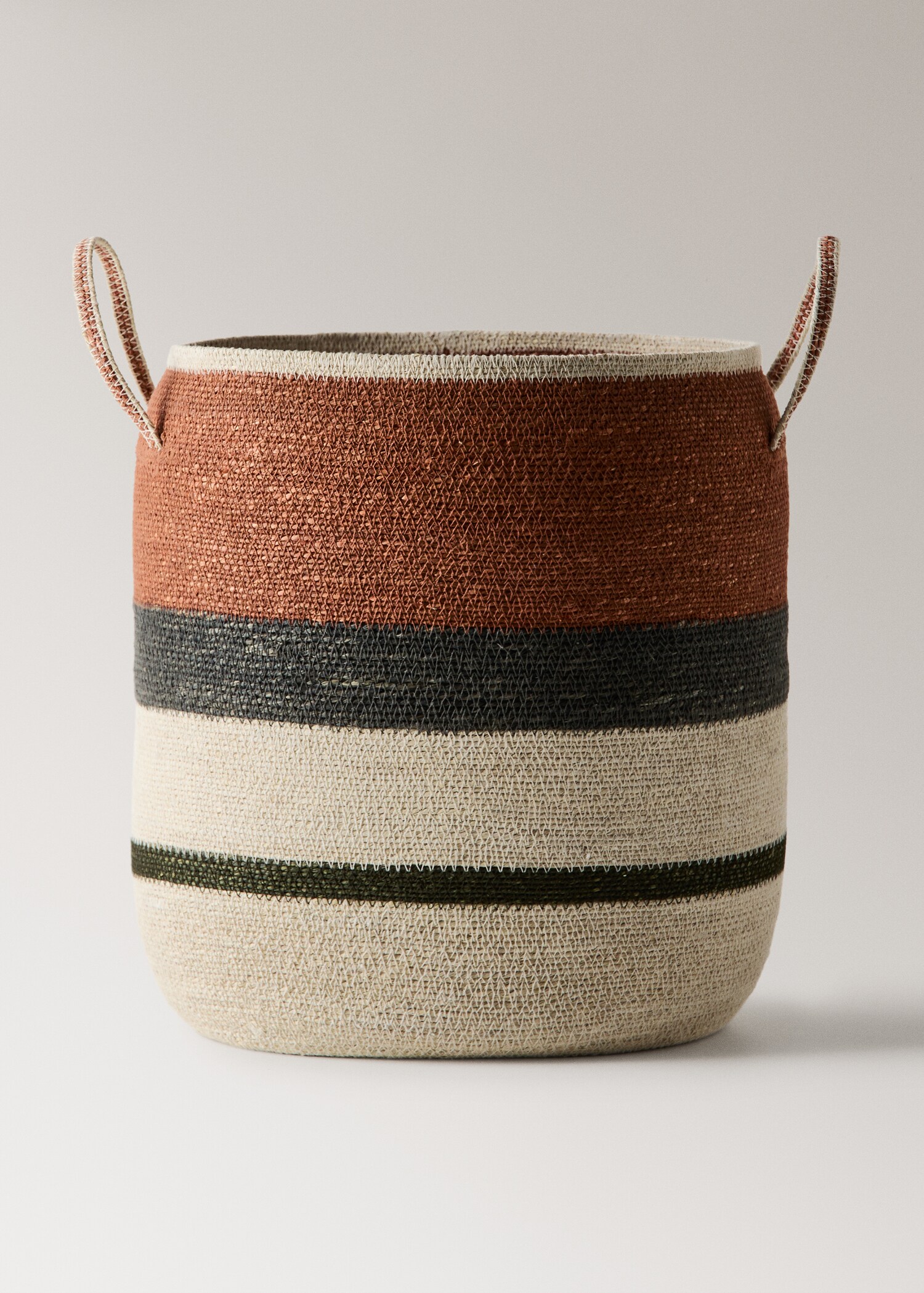 Large oval basket striped handles - Article without model