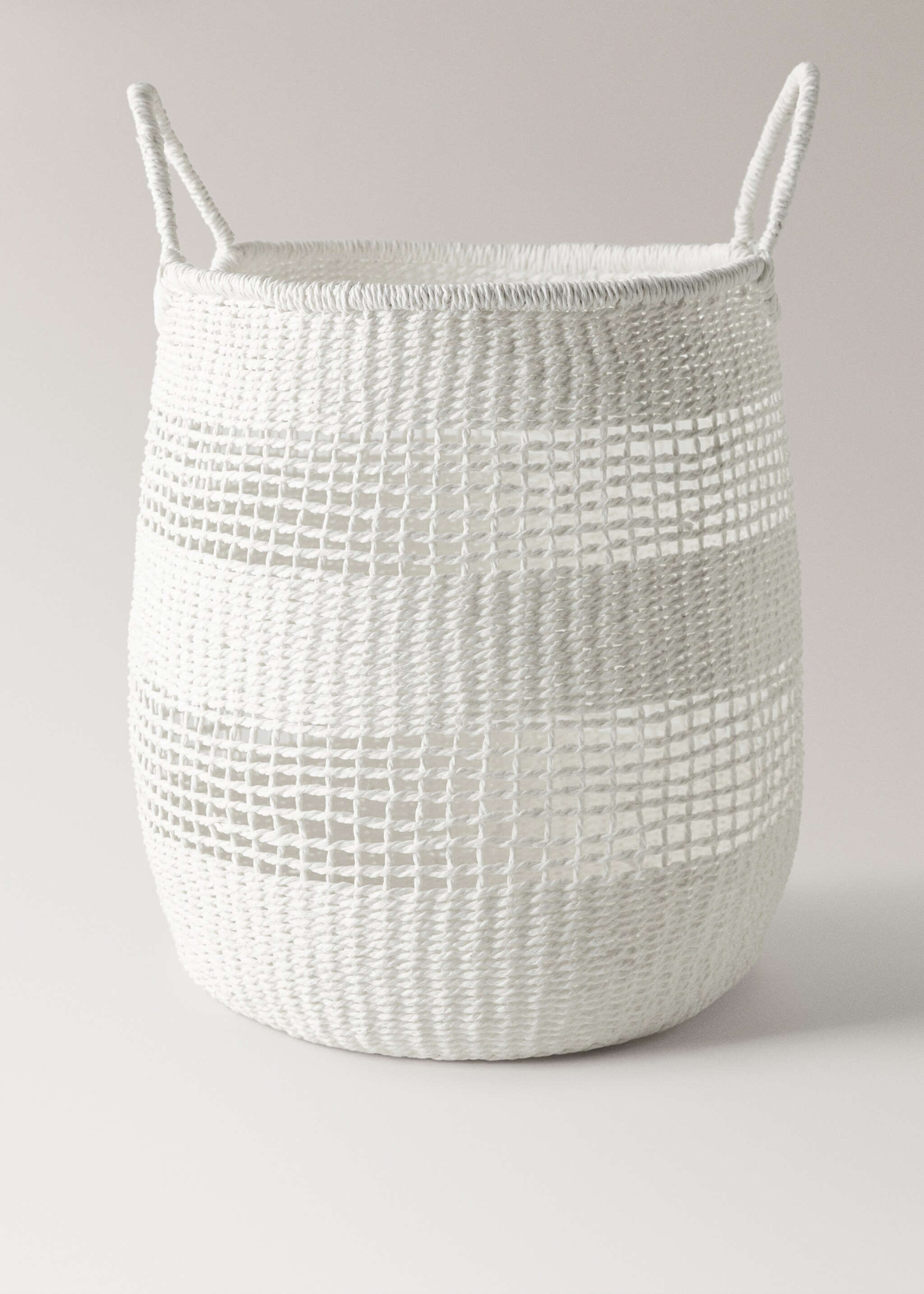 Decorative paper basket with handles - Article without model, White. Ref: 27003301-00.
