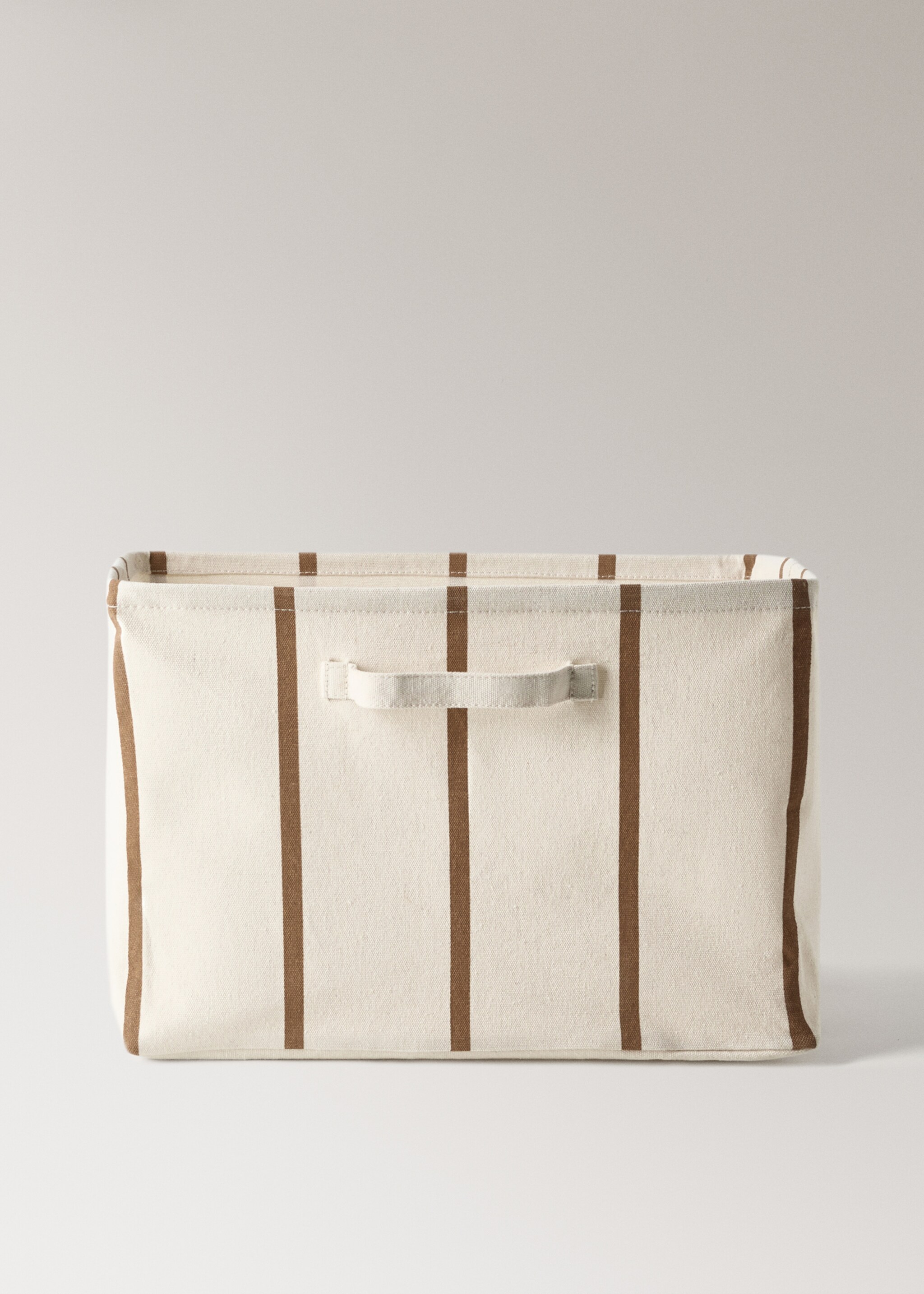 Textile basket stripe design - Article without model, White. Ref: 27003305-00.