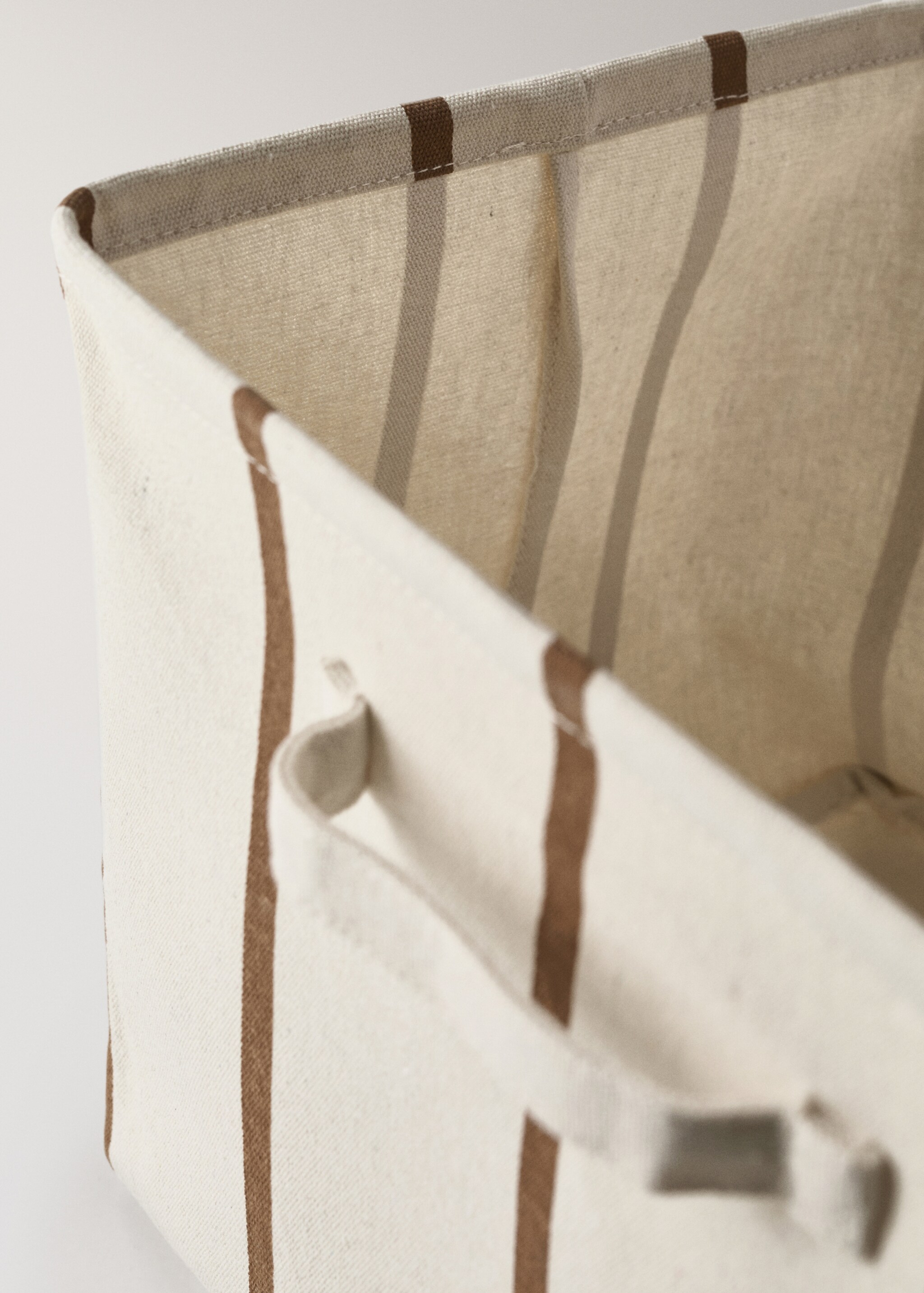 Textile basket stripe design - Details of the article 3, White. Ref: 27003305-00.