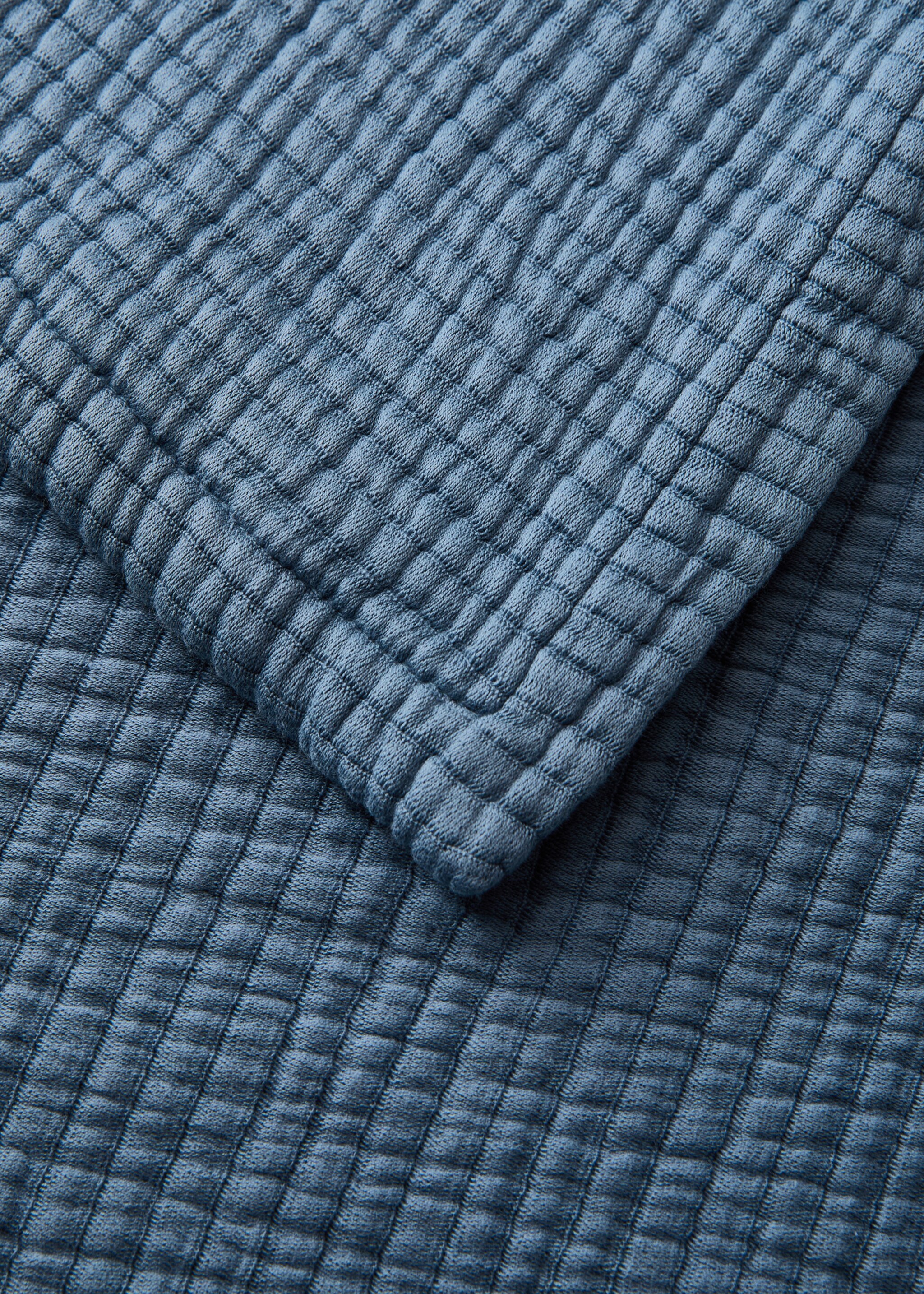 Bavlněný žakárový přehoz s geometrickým motivem, na postel 130/150 cm - Detail zboží 1, Modrá. Ref: 27003306-00.