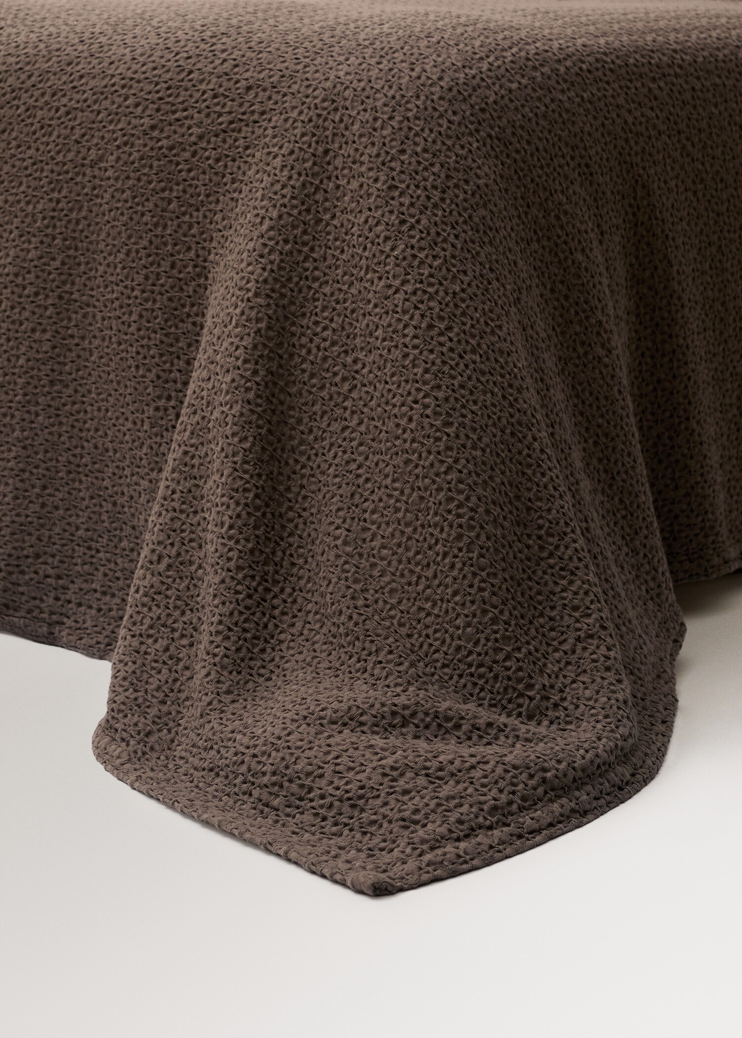 Sprei met wafelstructuur van garment-dyed katoen, voor een bed van 135/140 cm - Detail van het artikel 7