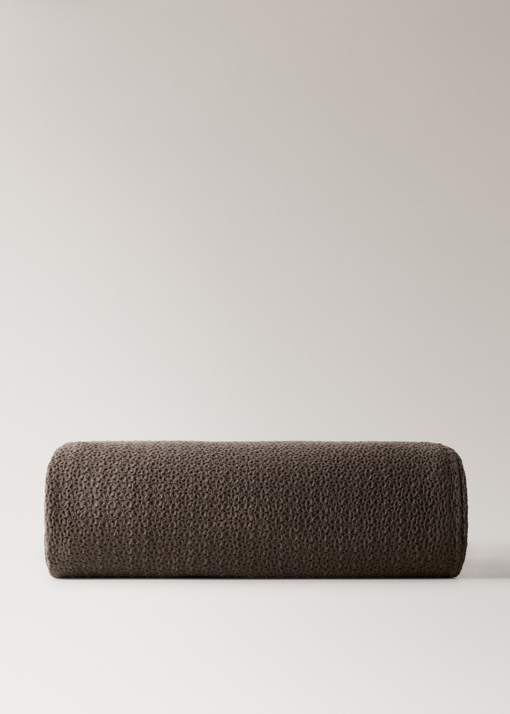 Přehoz z bavlny garment-dyed s vaflovou strukturou, na postel 180/200 cm - Zboží bez modelu, Kávová. Ref: 27003310-00.