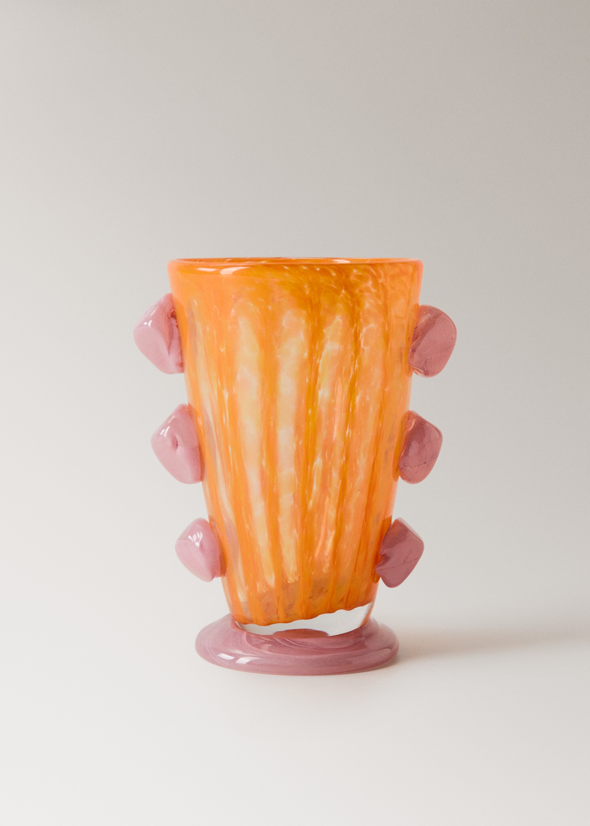 Blown glass vase, coloured - Article without model, Neon Orange. Ref: 27003311-00.