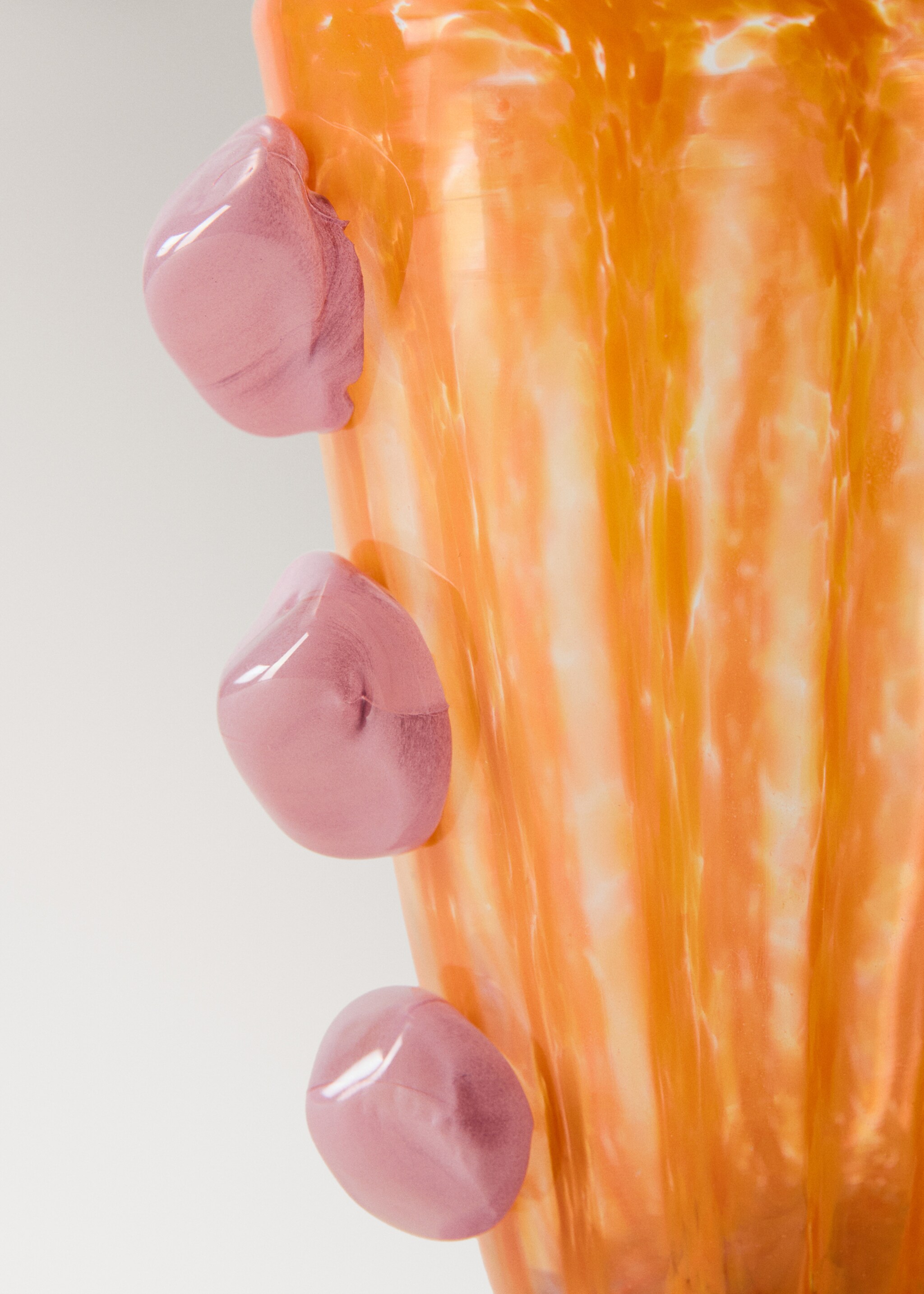 Blown glass vase, coloured - Details of the article 1, Neon Orange. Ref: 27003311-00.