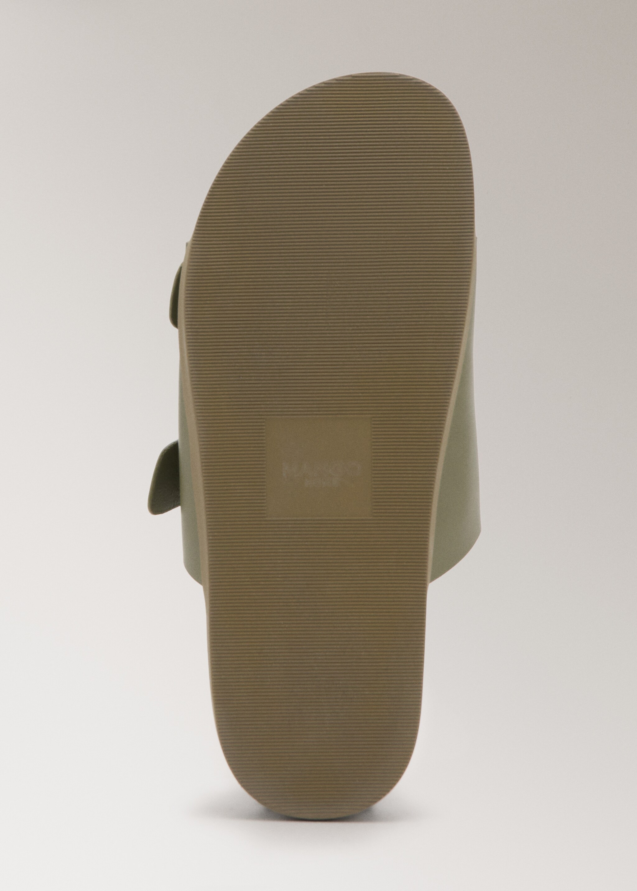 Double buckle leather sandals - Details of the article 3, Khaki. Ref: 27003321-00.