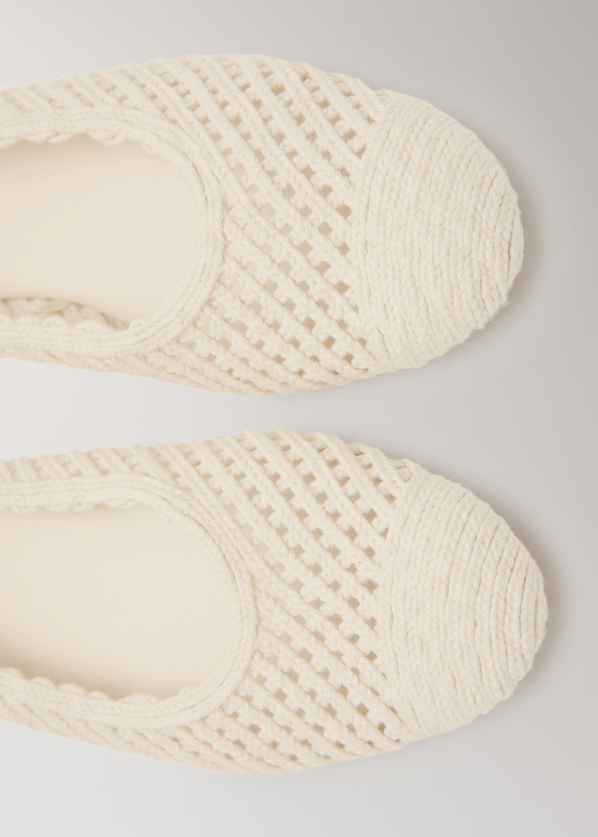 Knitted ballerina straps - Details of the article 1, Off White. Ref: 27003322-00.