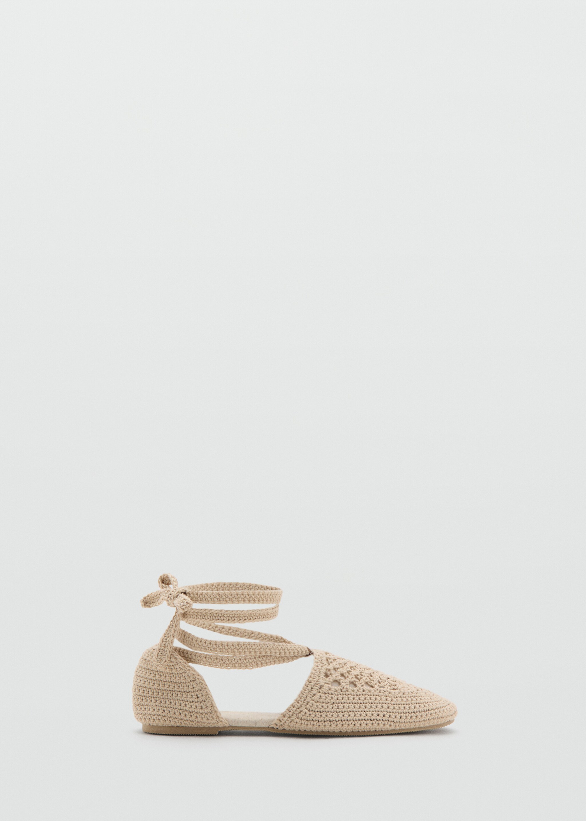 Crochet lace-up sandal - Article without model, Beige. Ref: 27003323-00.