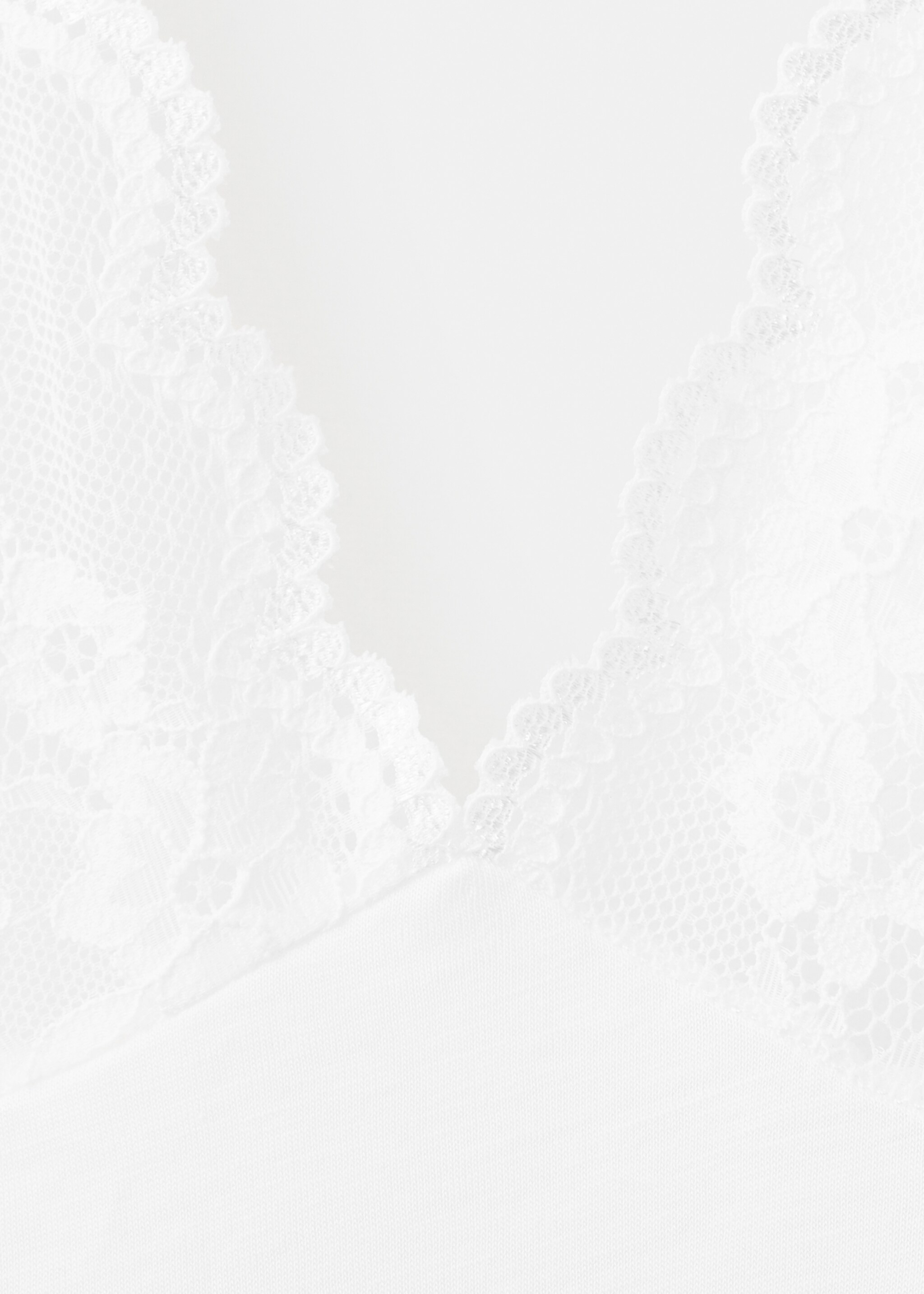Ночная рубашка с кружевной отделкой на декольте и спине - Деталь изделия 8, Белый. Ref: 27003337-00.