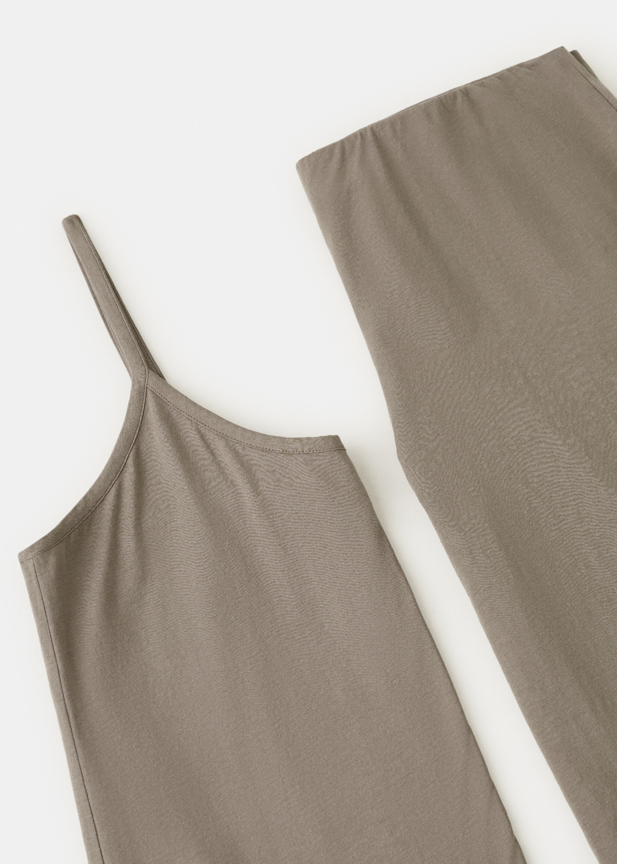 Light cotton nightdress - Details of the article 0, Medium Brown. Ref: 27003338-00.