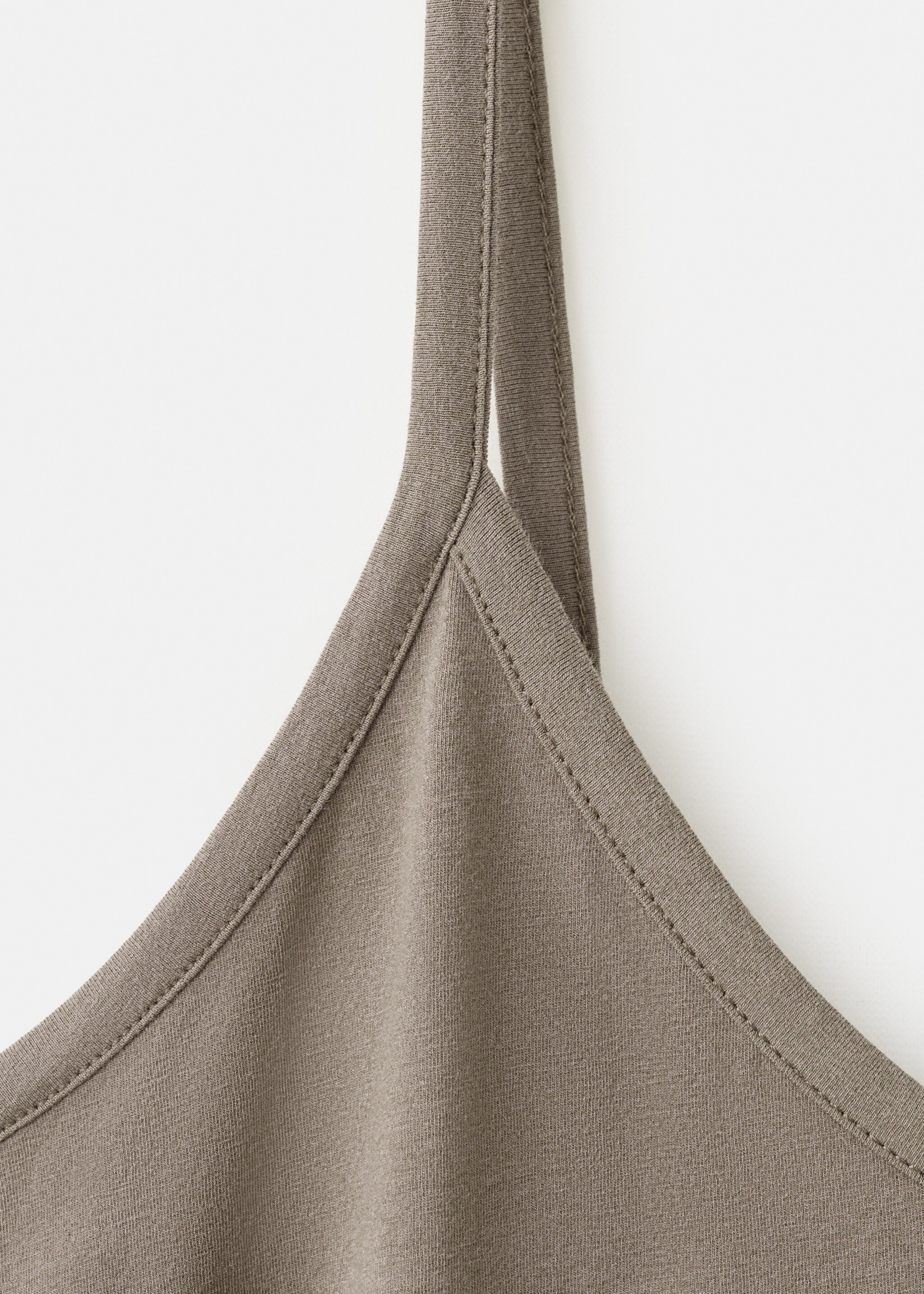 Light cotton nightdress - Details of the article 8, Medium Brown. Ref: 27003338-00.