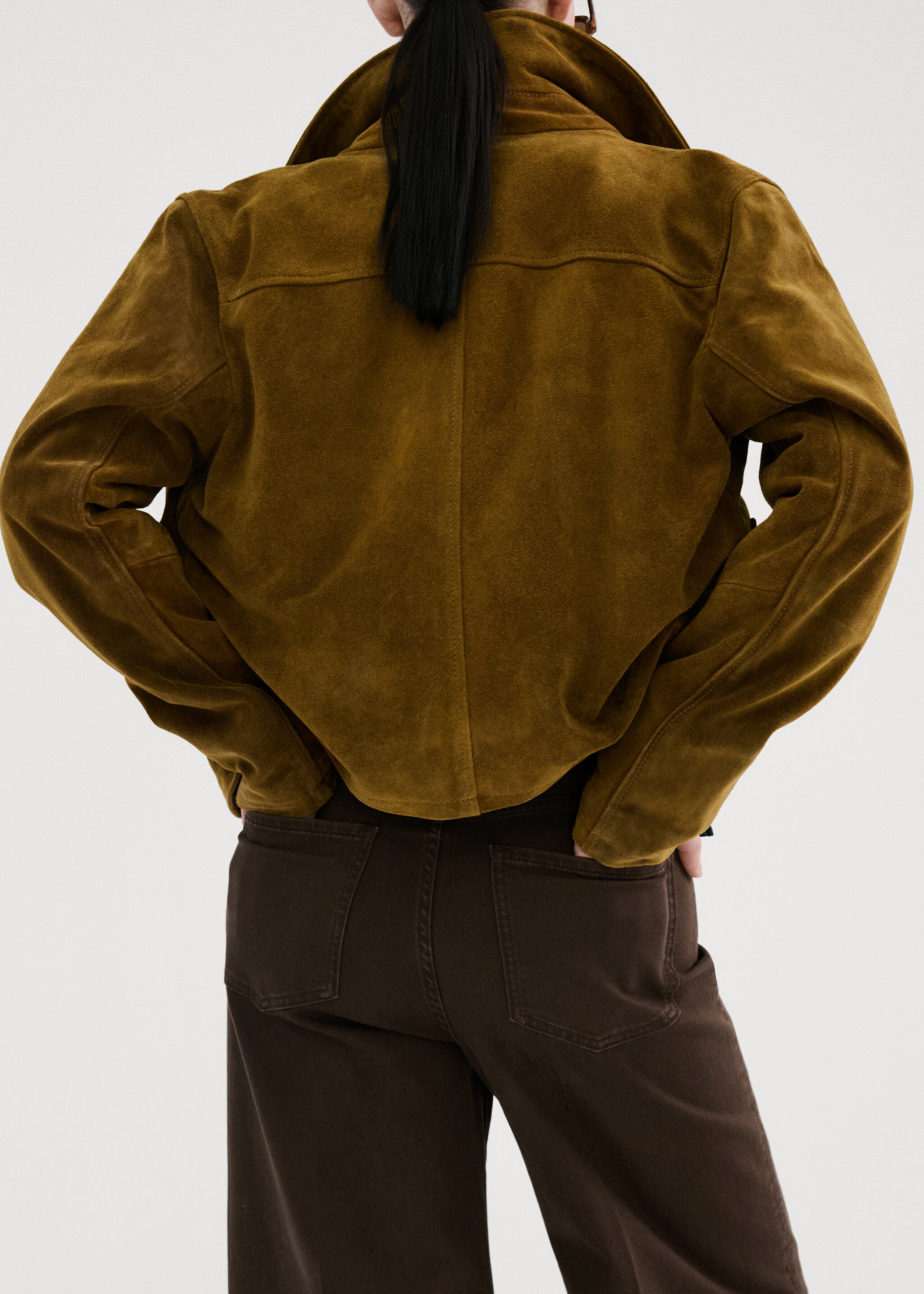 Jean large taille haute - Détail de l'article 2, Chocolat. Ref: 27003341-00.