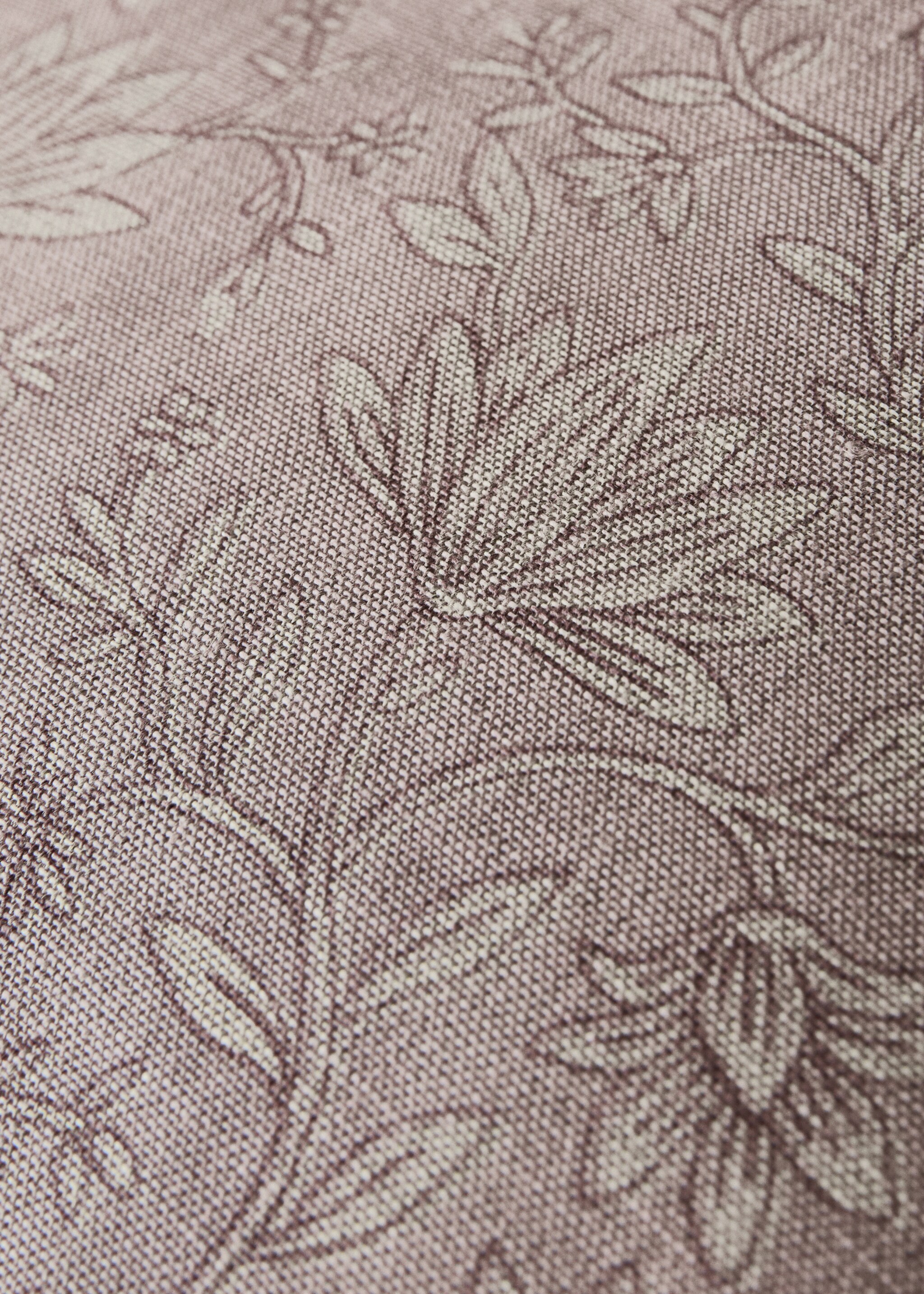 Block print cotton linen cushion cover 50x50cm - Details of the article 3, Lilac. Ref: 27003353-00.