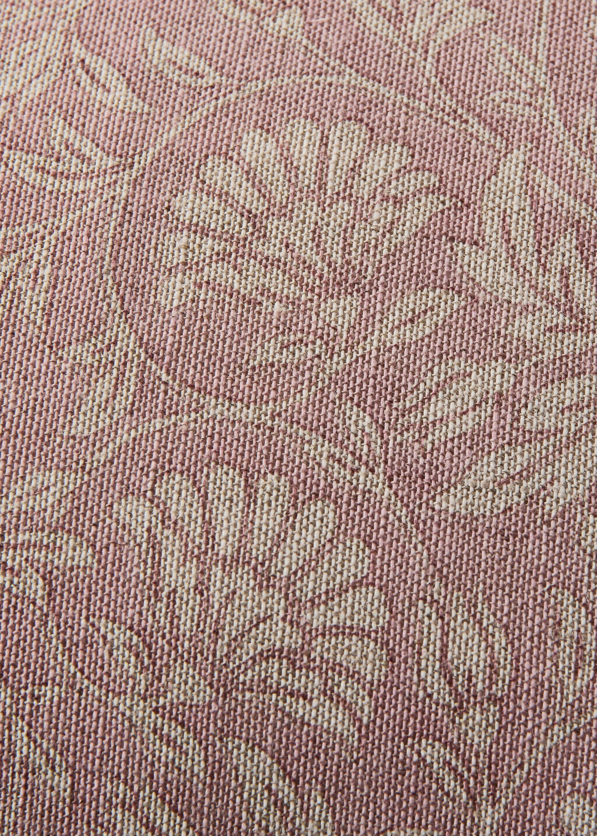 Floral cotton linen cushion cover 50x50cm - Details of the article 3, Pink. Ref: 27003355-00.