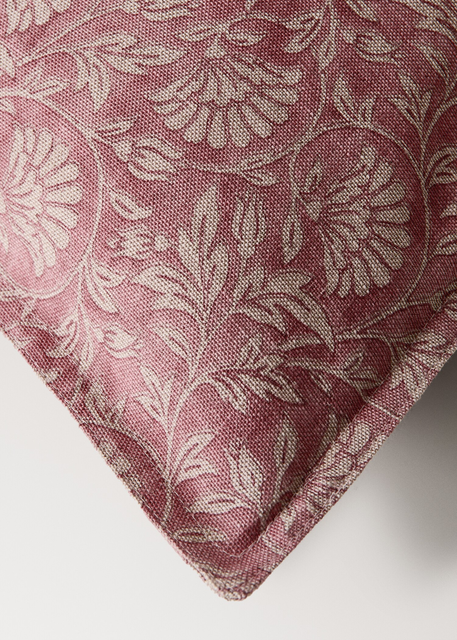 Floral cotton linen cushion cover 40x60cm - Details of the article 1