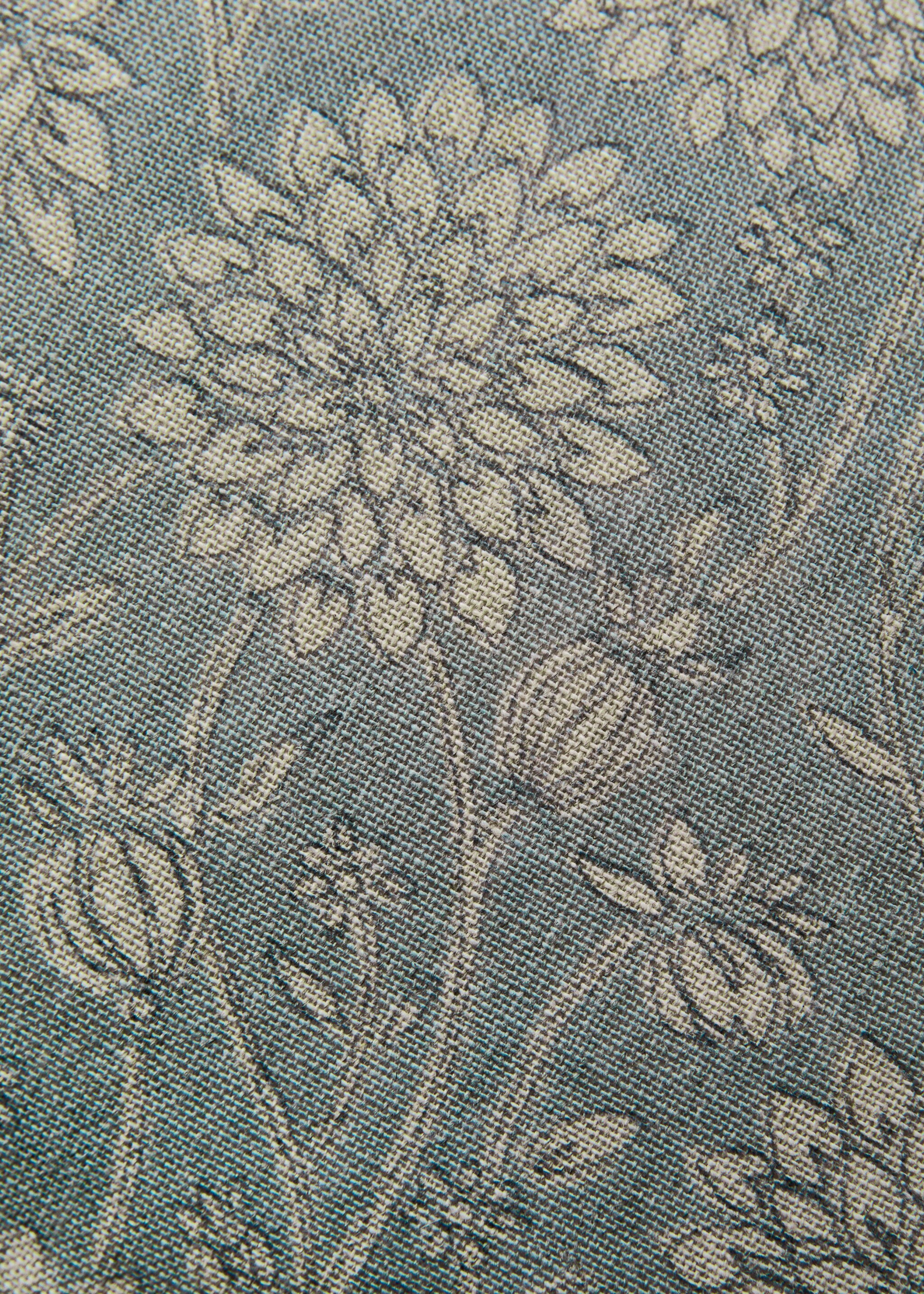 Наволочка з льону та бавовни з квітковим принтом, подвійним швом, 40x60 см - Детальніше про товар 3, Синій. Ref: 27003367-00.