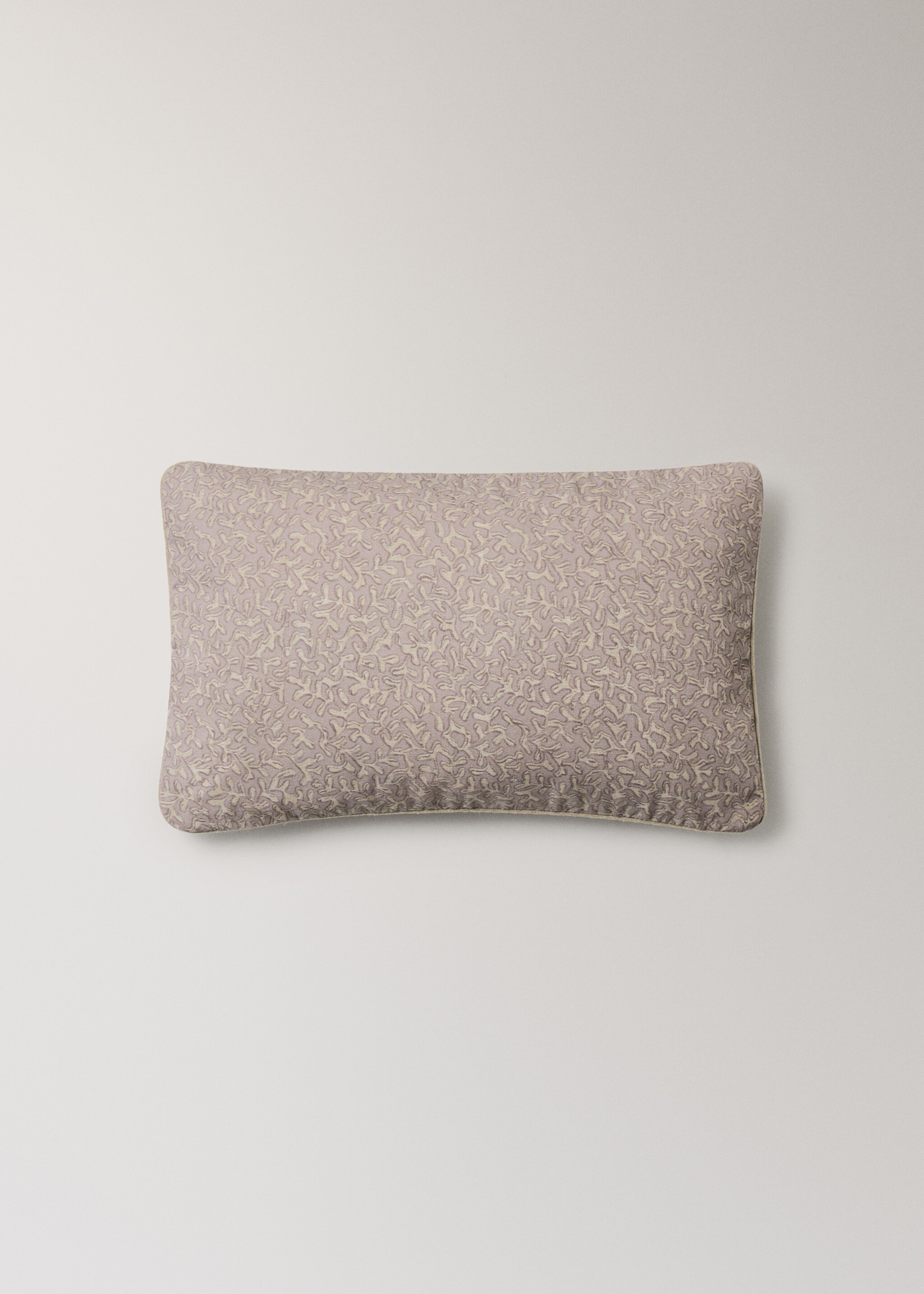 Natural printed cotton cushion cover 30x50cm - Article without model, Lilac. Ref: 27003368-00.