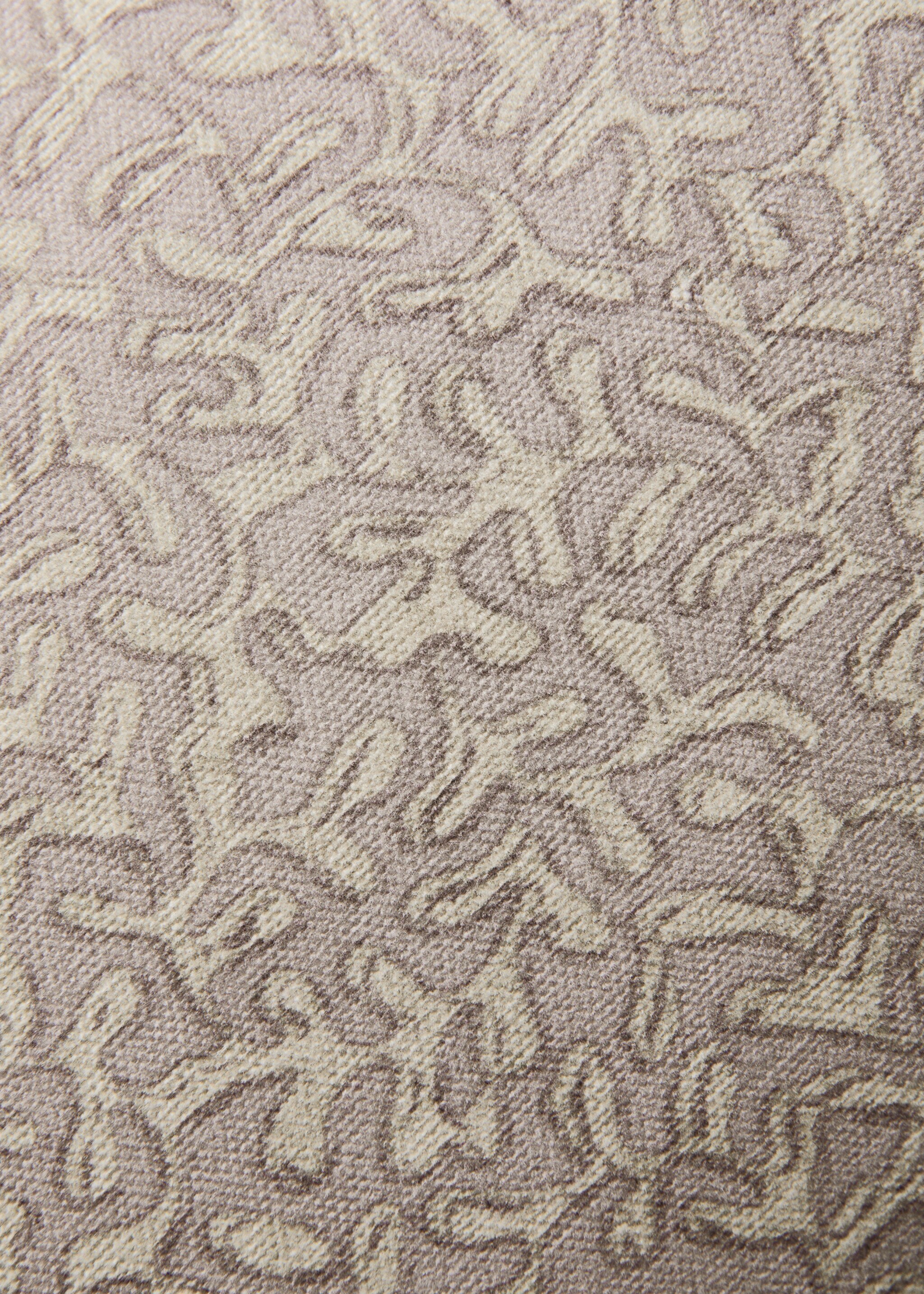 Natural printed cotton cushion cover 30x50cm - Details of the article 3, Lilac. Ref: 27003368-00.