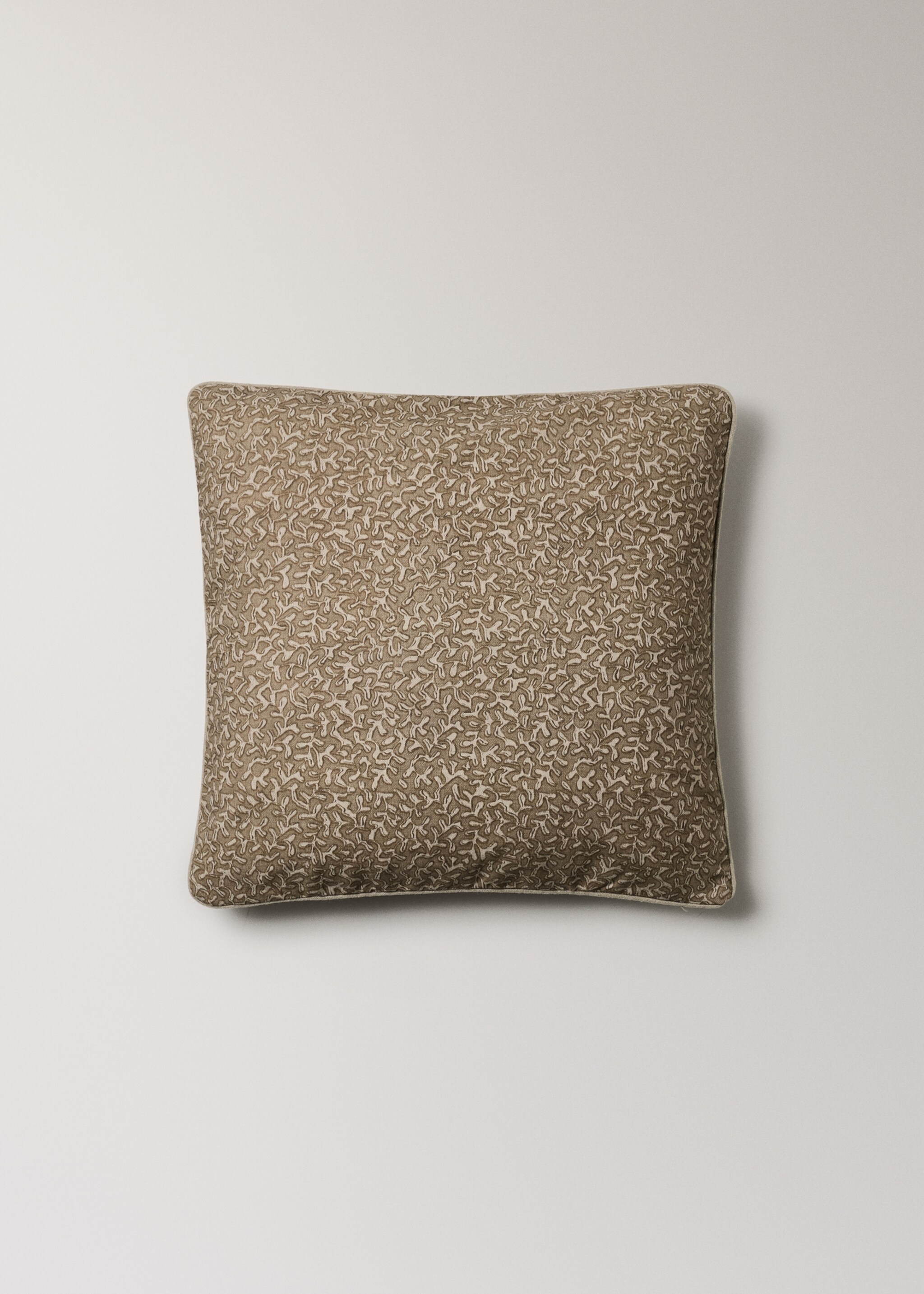 Natural printed cotton cushion cover 50x50 cm - Article without model, Burnt Orange. Ref: 27003369-00.