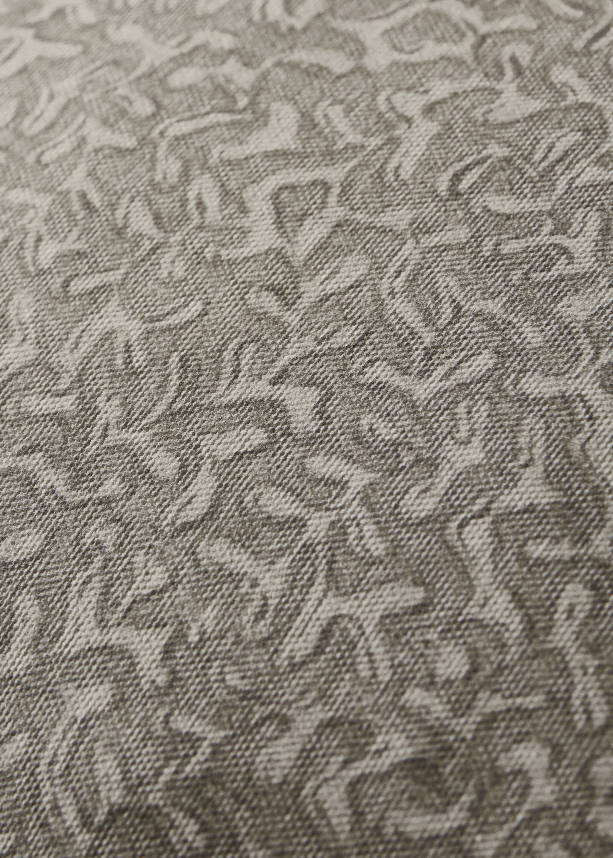 Natural printed cotton cushion cover 50x50 cm - Details of the article 3, Grey. Ref: 27003369-00.