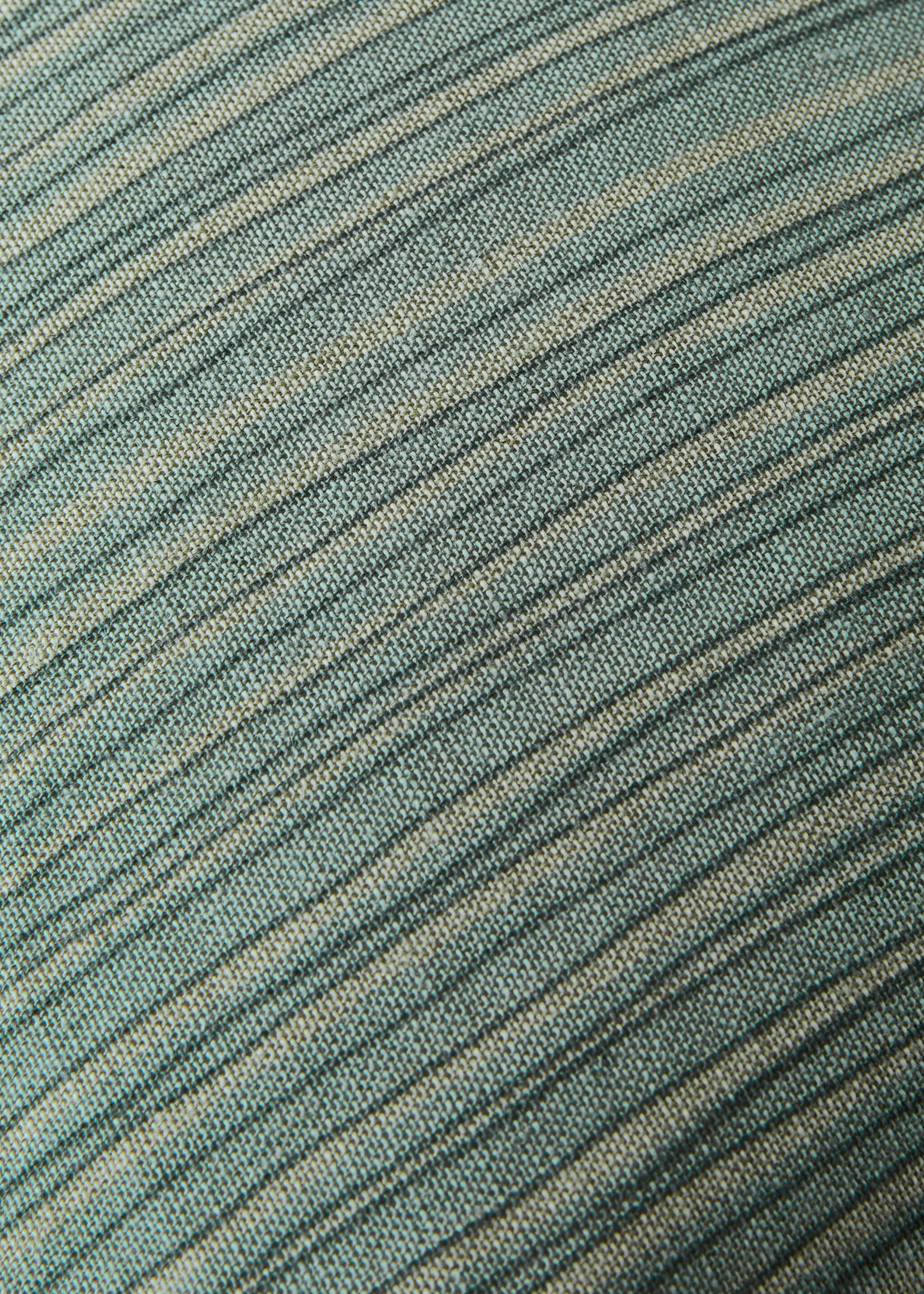 Linen cotton cushion cover with fine stripe 40x60cm - Details of the article 3, Aqua Green. Ref: 27003370-00.