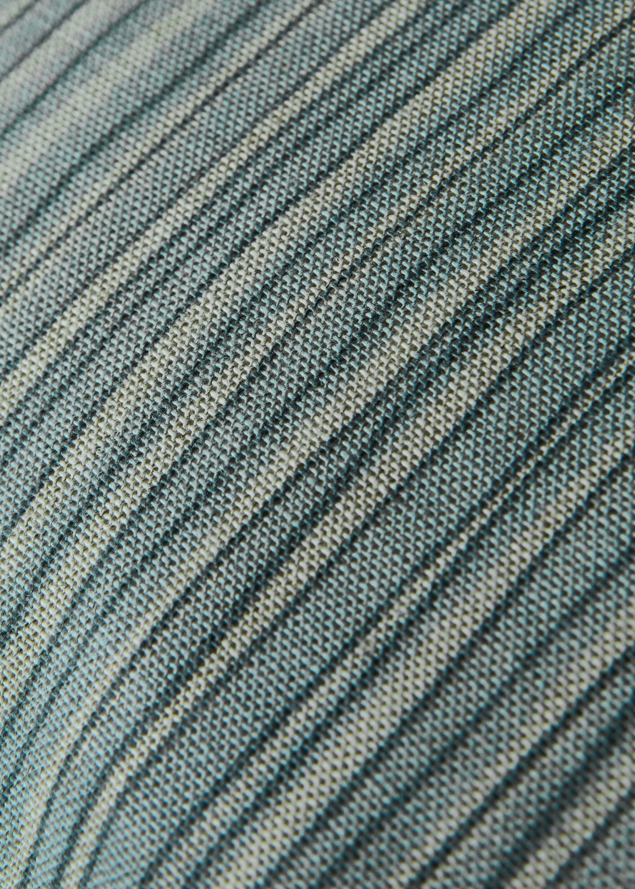 Linen cotton cushion cover with fine stripe 50x50 cm - Details of the article 3, Blue. Ref: 27003371-00.