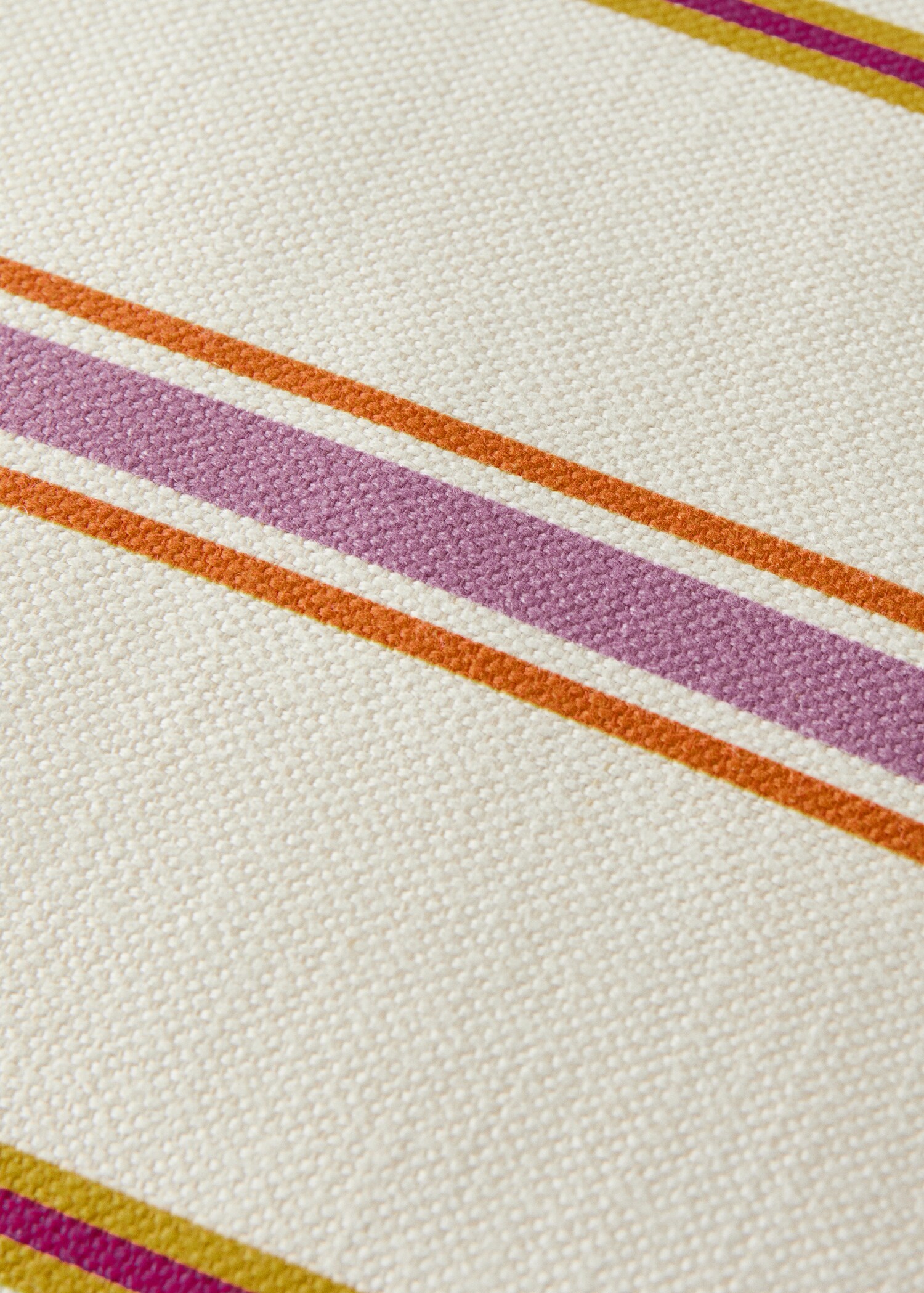 Multi striped linen cotton cushion cover 50x50 cm - Details of the article 3