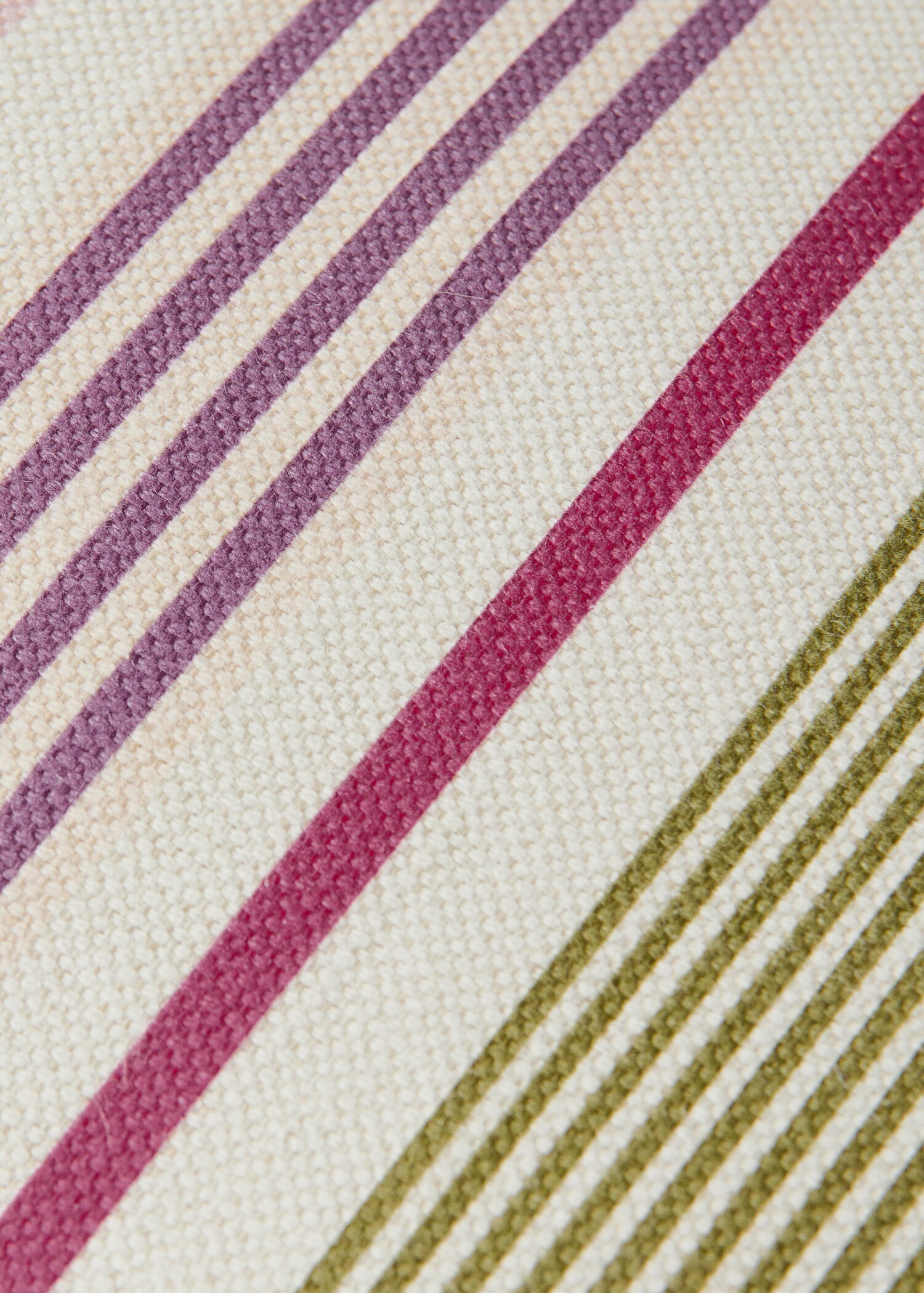 Multistriped linen cotton cushion cover 40x60 cm - Details of the article 3