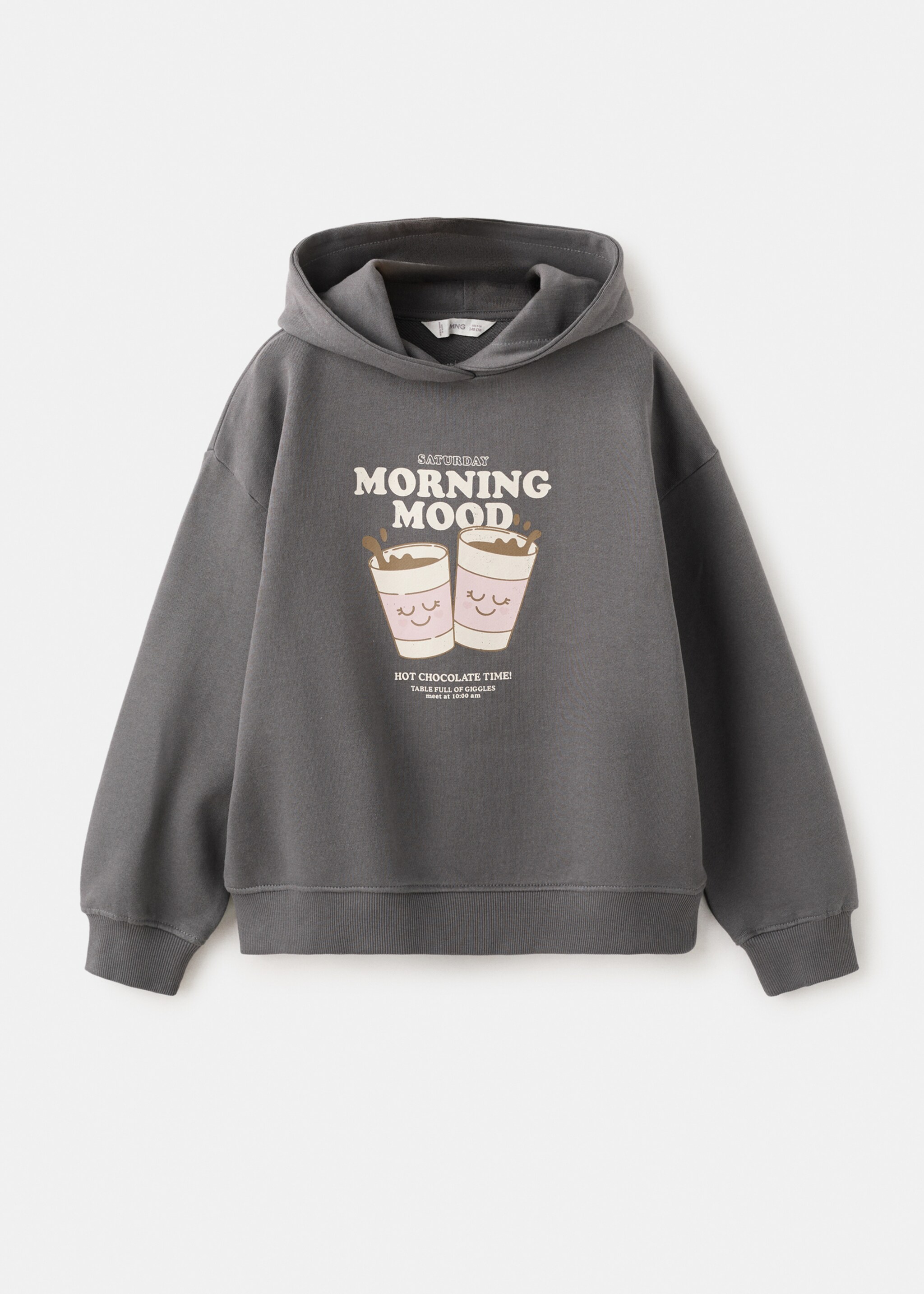 Printed hoodie - Article without model, Charcoal. Ref: 27003715-00.