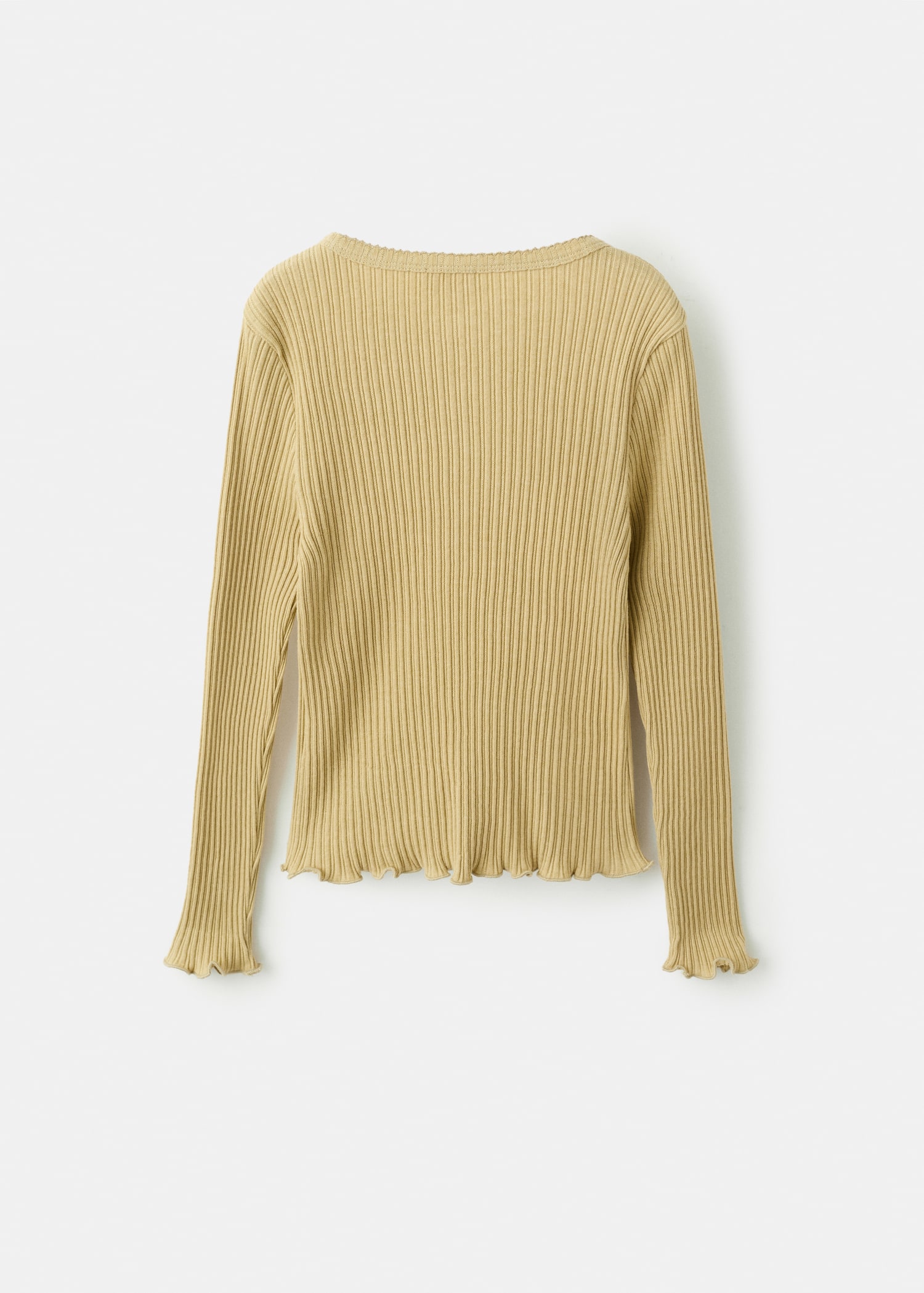 T-shirt côtelé manches longues - Verso de l’article