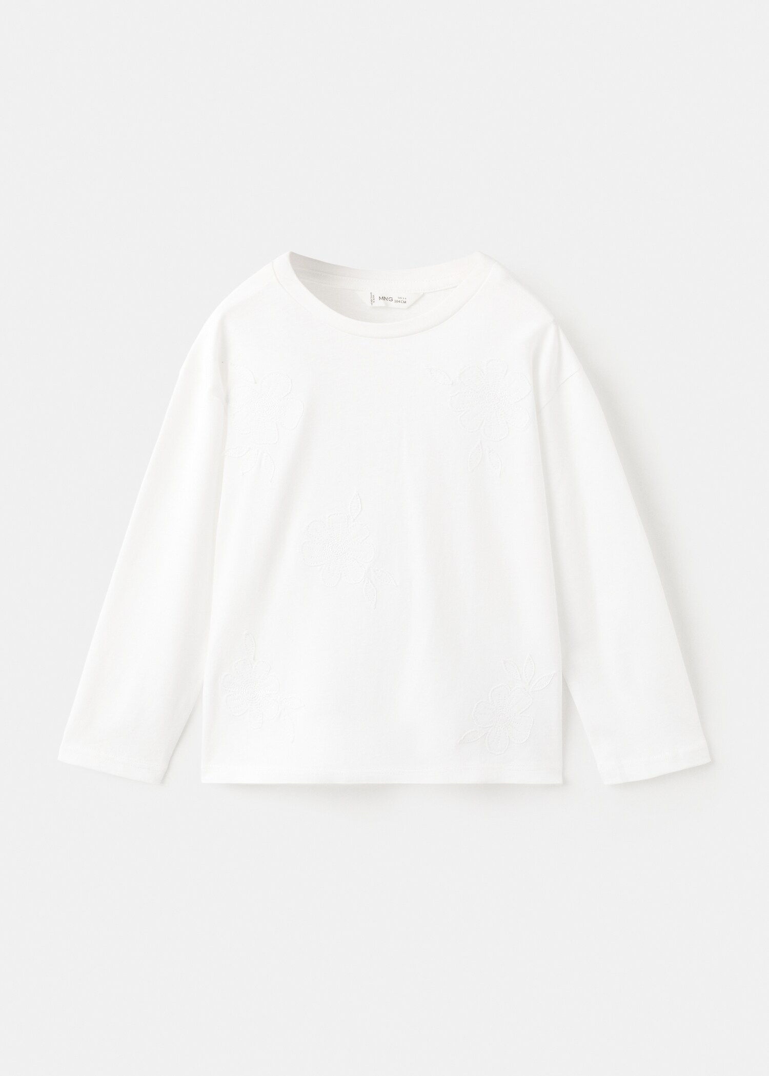 T-shirt coton broderie à fleurs - Article sans modèle