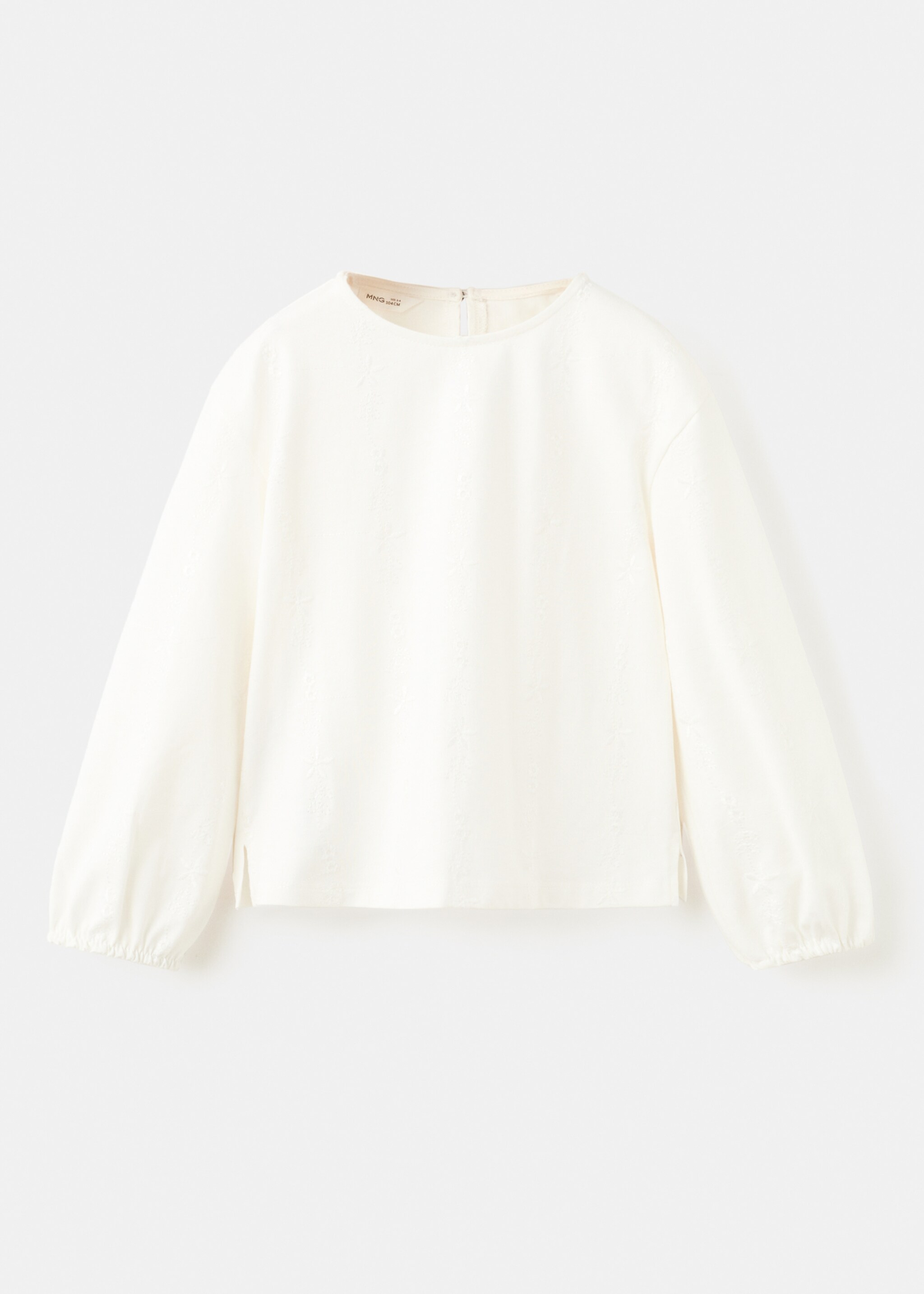 T-shirt détails brodés - Article sans modèle, Blanc cassé. Ref: 27003724-00.