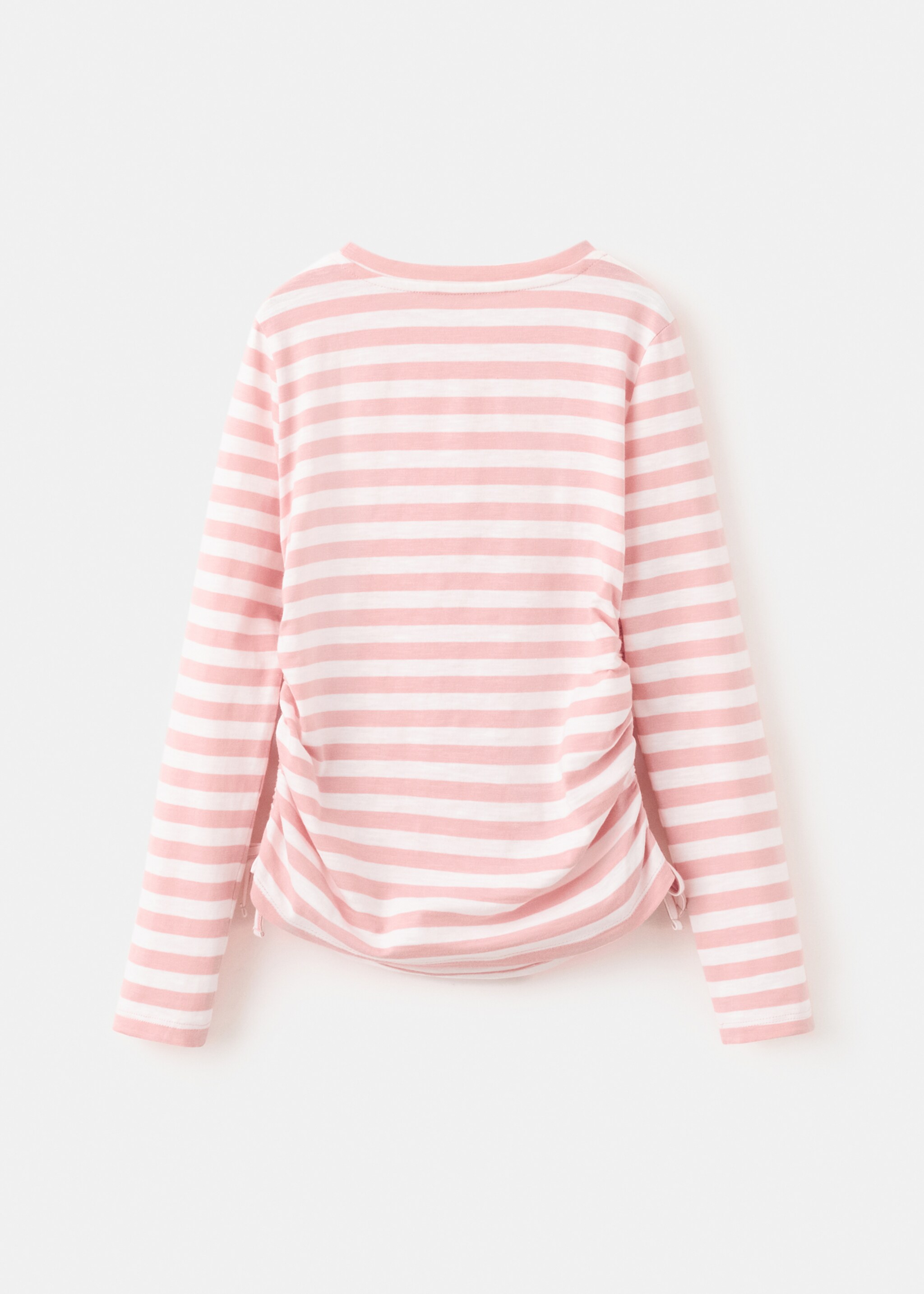Long-sleeved t-shirt with ruffles - Reverse of the article, Pink. Ref: 27003726-00.