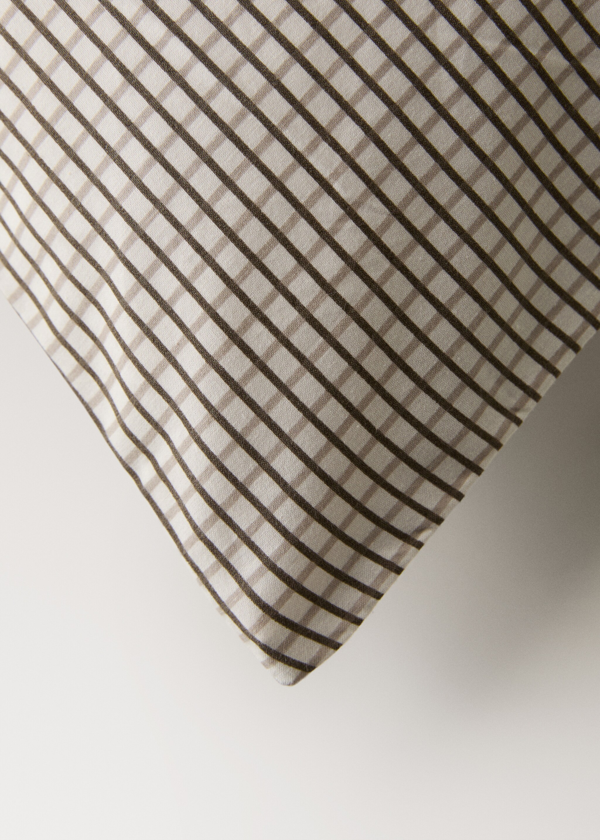 Wendebettbezug aus Baumwoll-Perkal mit Mini-Karomuster für 180/200 cm Bett - Detail des Artikels 1, Kaffeebraun. Ref: 27003728-00.