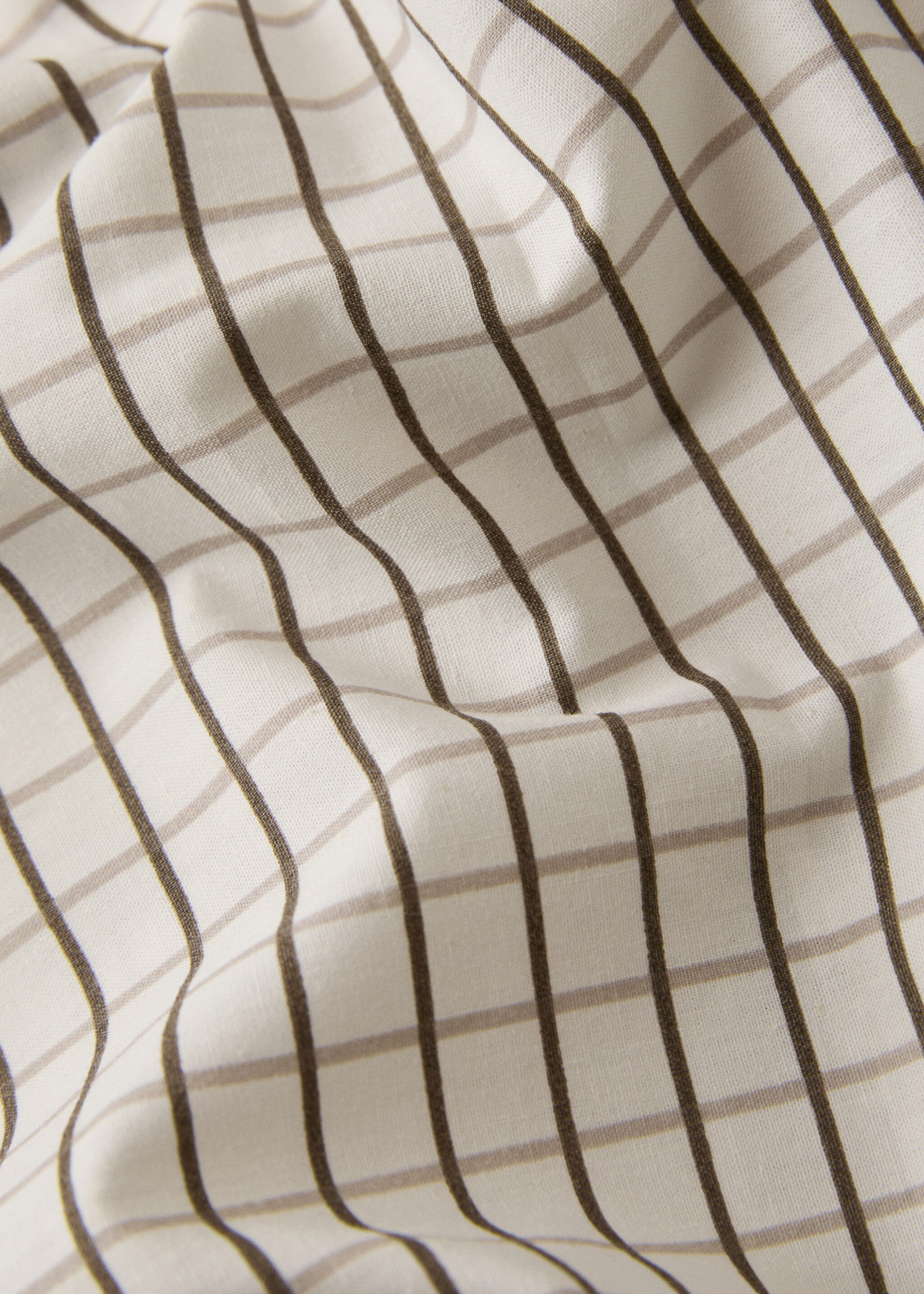 Wendebettbezug aus Baumwoll-Perkal mit Mini-Karomuster für 180/200 cm Bett - Detail des Artikels 2, Kaffeebraun. Ref: 27003728-00.