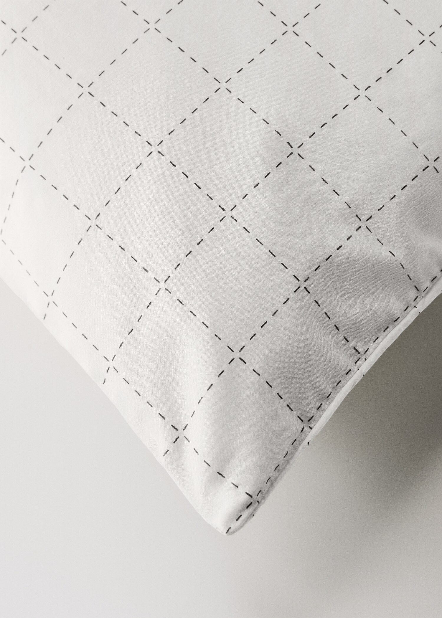 Funda nórdica algodón percal cuadros pespunteados Cama 90 cm - Detalle del artículo 3