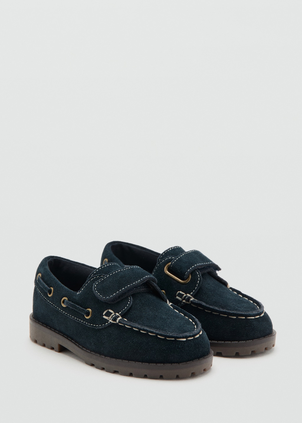 Leather boat shoe with Velcro - Kids | MANGO USA