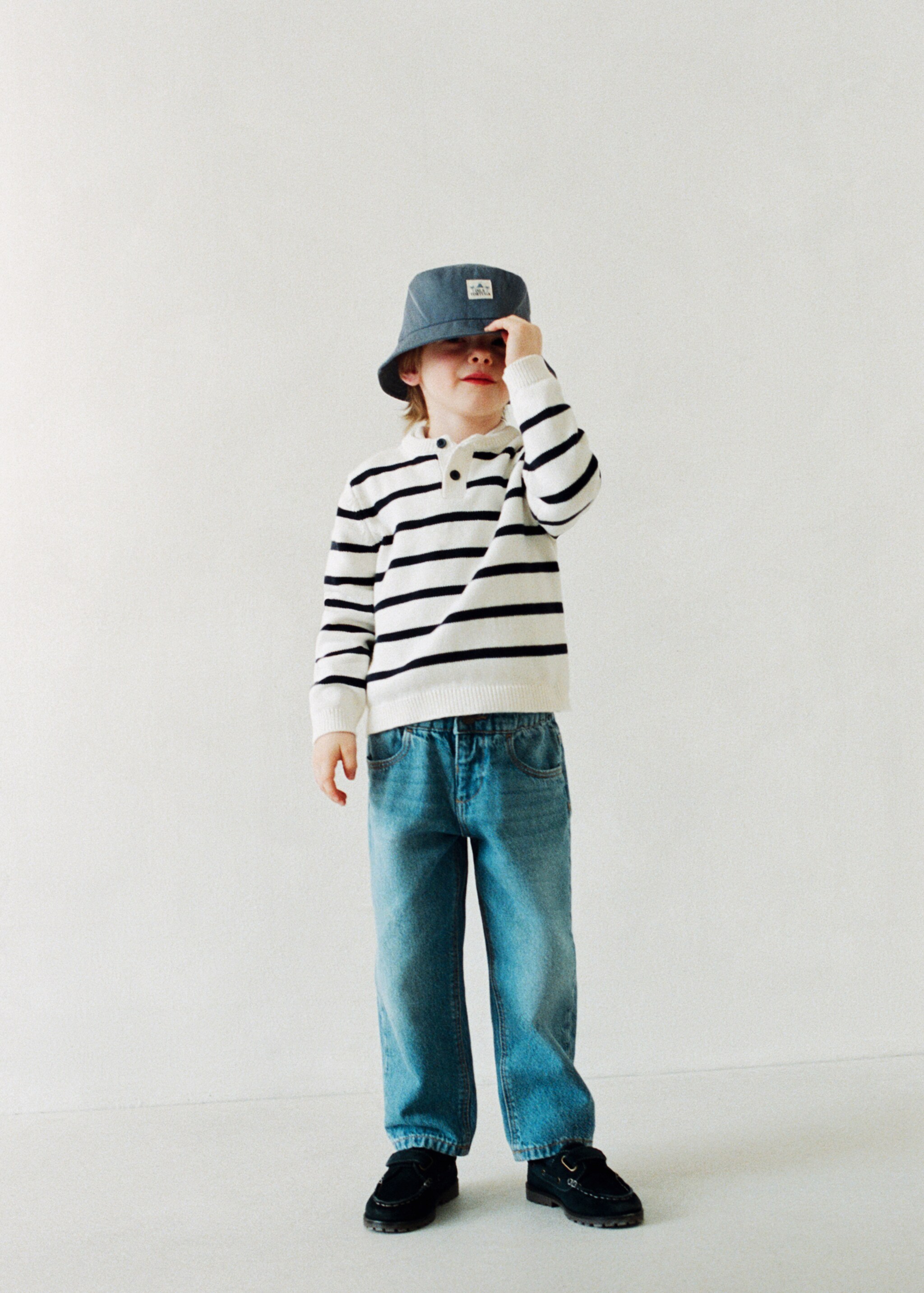 Leather deck shoe with velcro - Details of the article 5, Blue. Ref: 27003733-00.