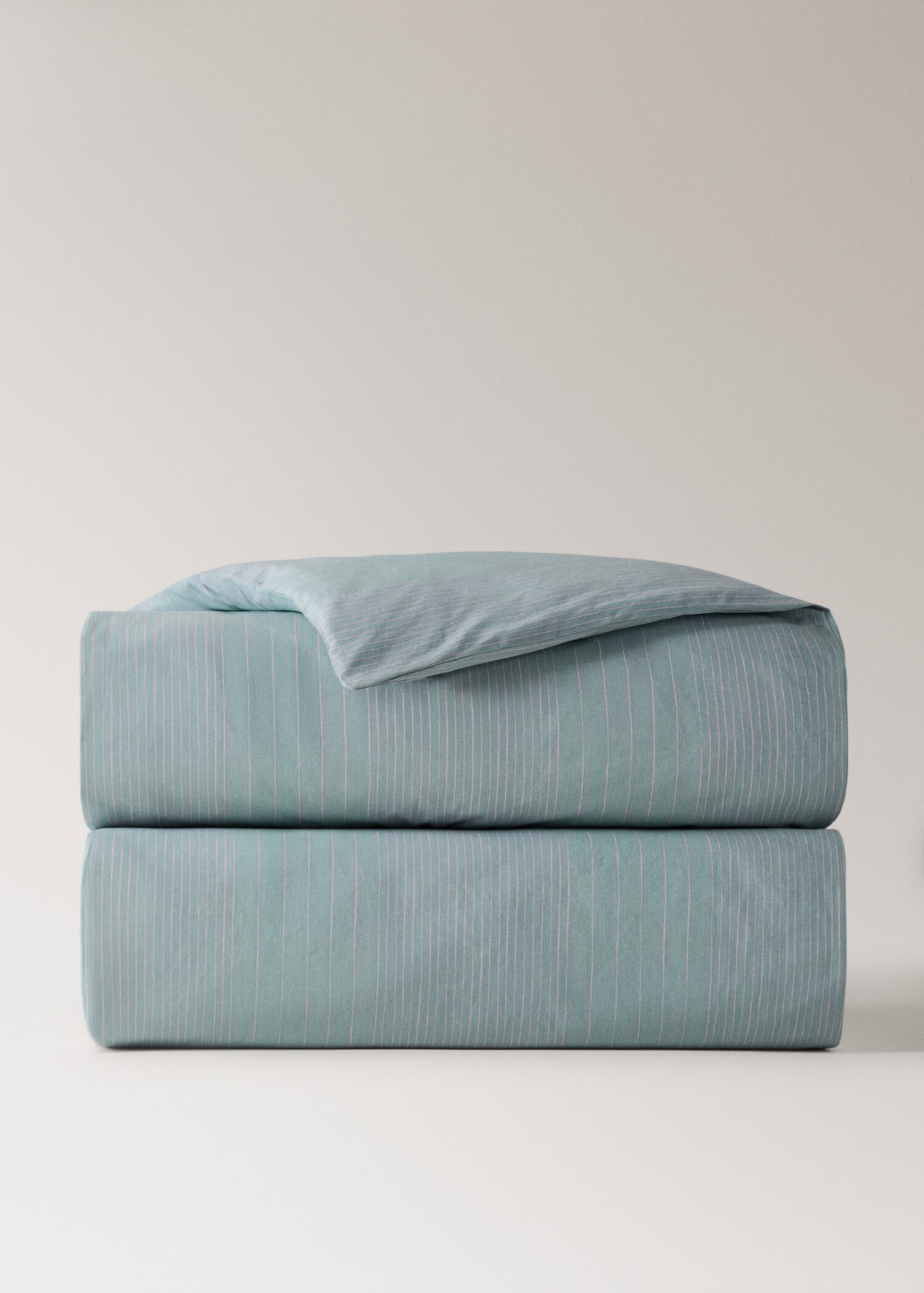 Percale cotton striped watercolour duvet cover Superking bed - Article without model