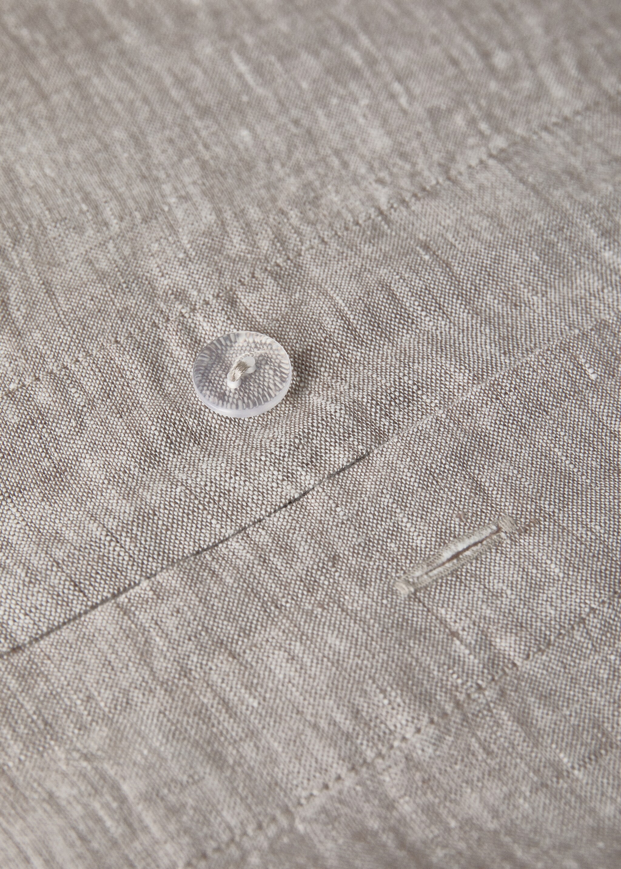 Linen yarn-dyed duvet cover for 150/160 cm bed - Details of the article 1, Tobacco Brown. Ref: 27003739-00.