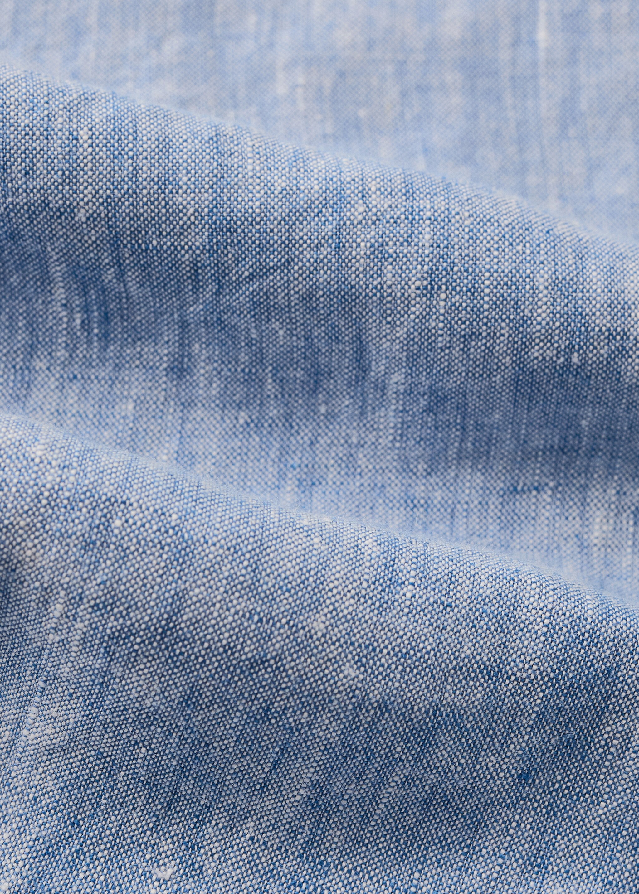 Linen yarn-dyed duvet cover for 150/160 cm bed - Details of the article 1, Blue. Ref: 27003739-00.