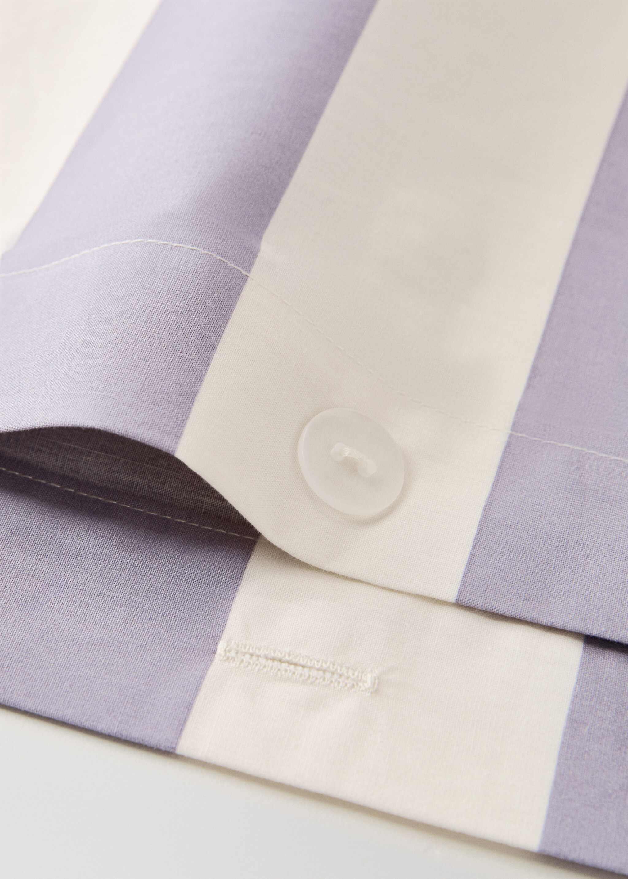 Percale cotton duvet cover 200 thread count wide stripe print Bed 90 cm - Details of the article 1, Lilac. Ref: 27003749-00.