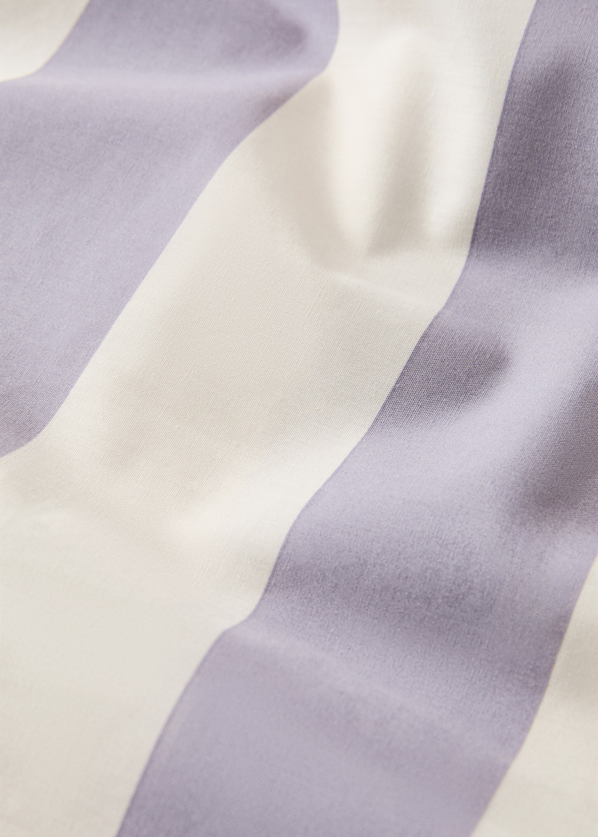 Percale cotton duvet cover 200 thread count wide stripe print Bed 90 cm - Details of the article 2, Lilac. Ref: 27003749-00.
