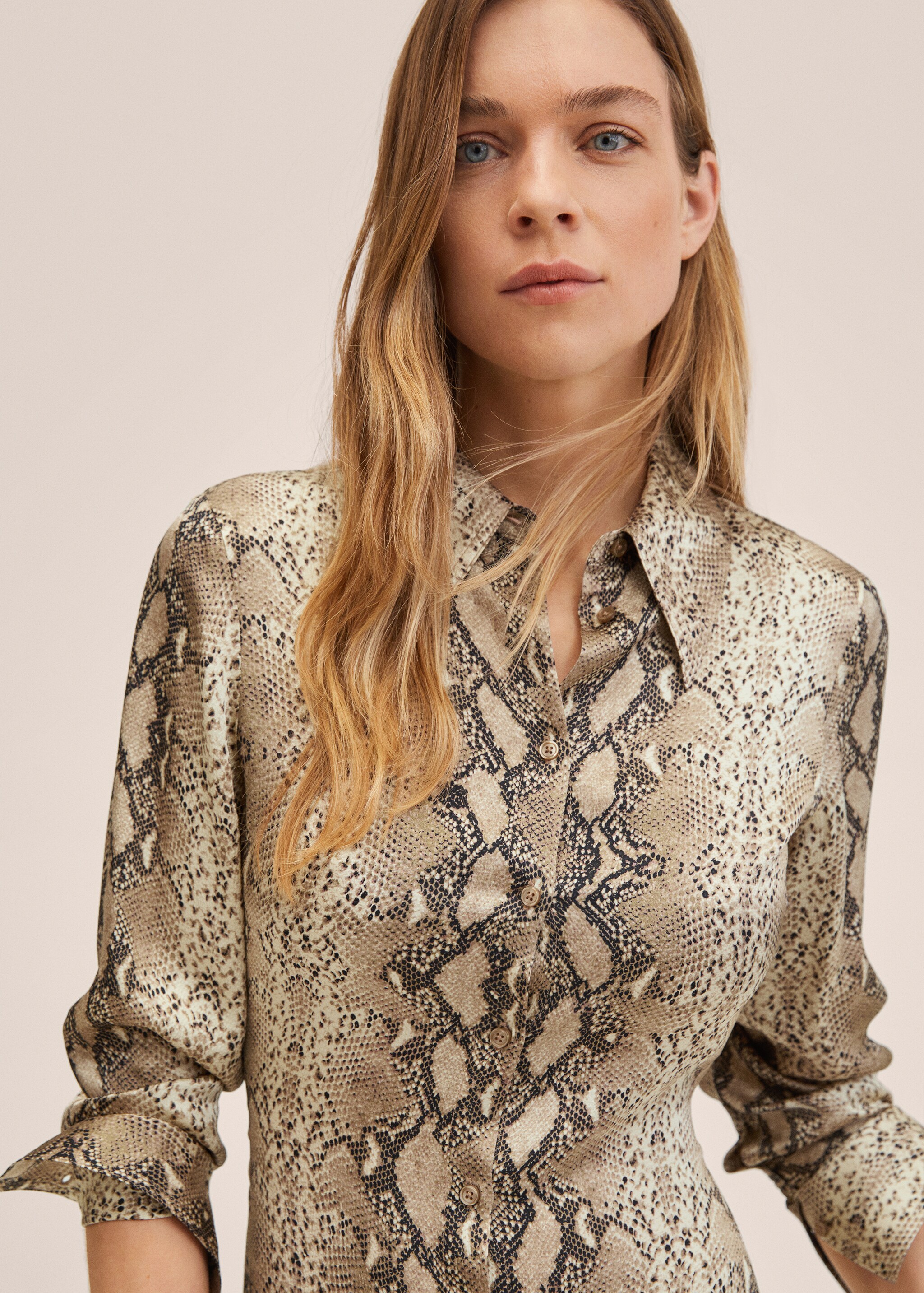Animal print shirt dress - Details of the article 1