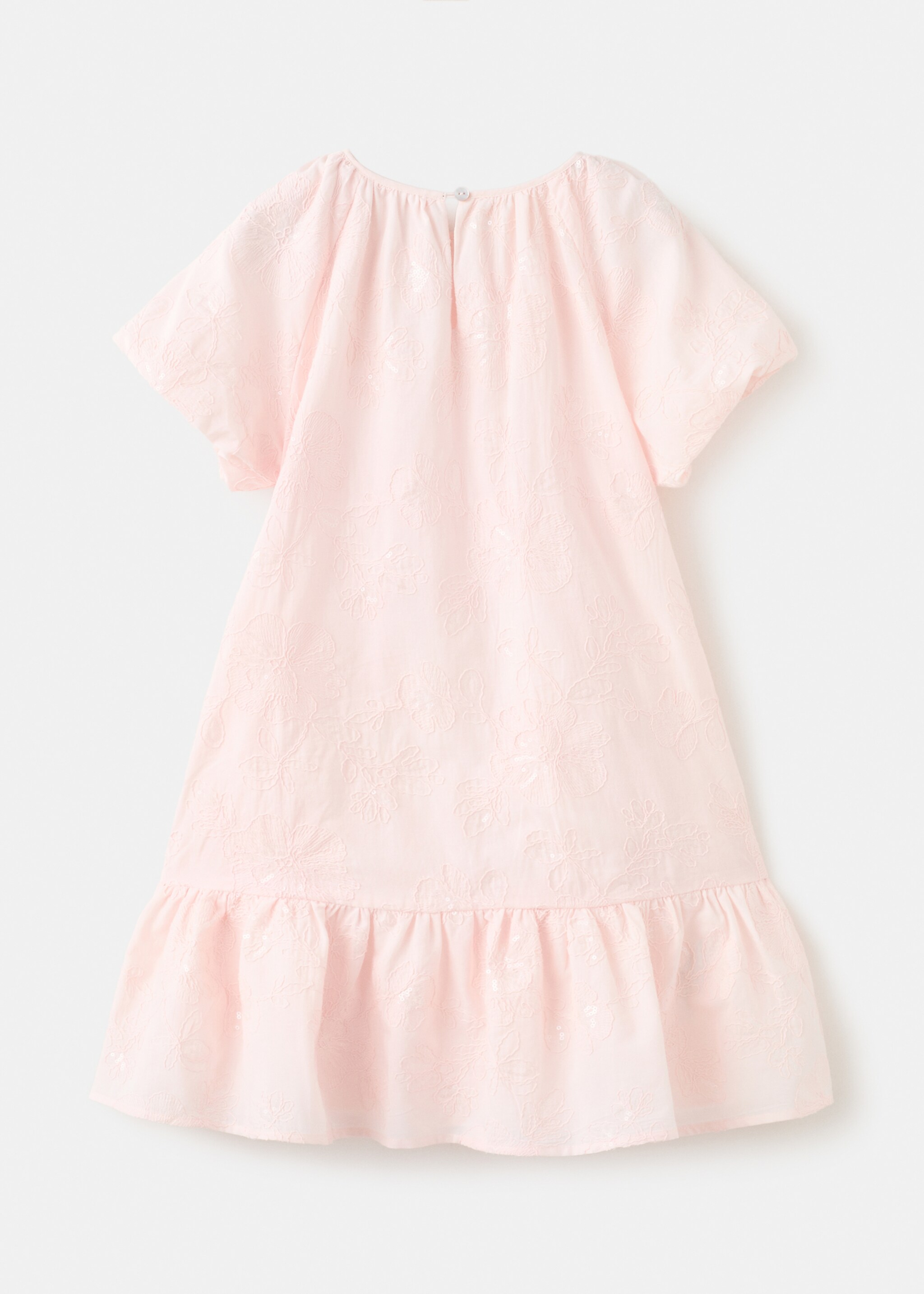 Frill cotton dress - Reverse of the article, Pink. Ref: 27004047-00.