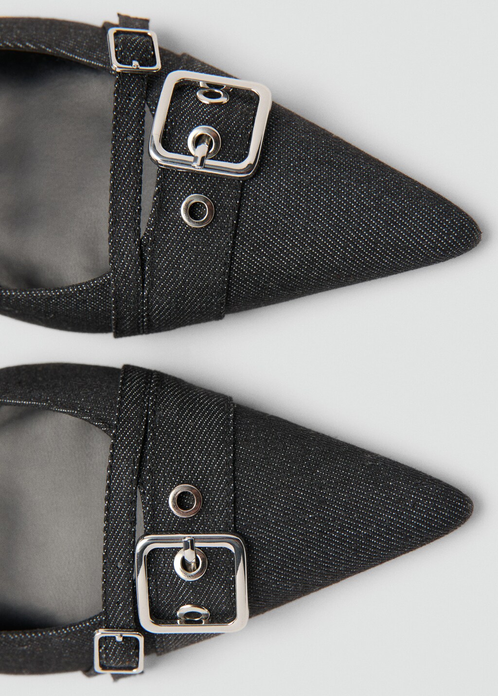 Mango Slingback denim shoes with buckle