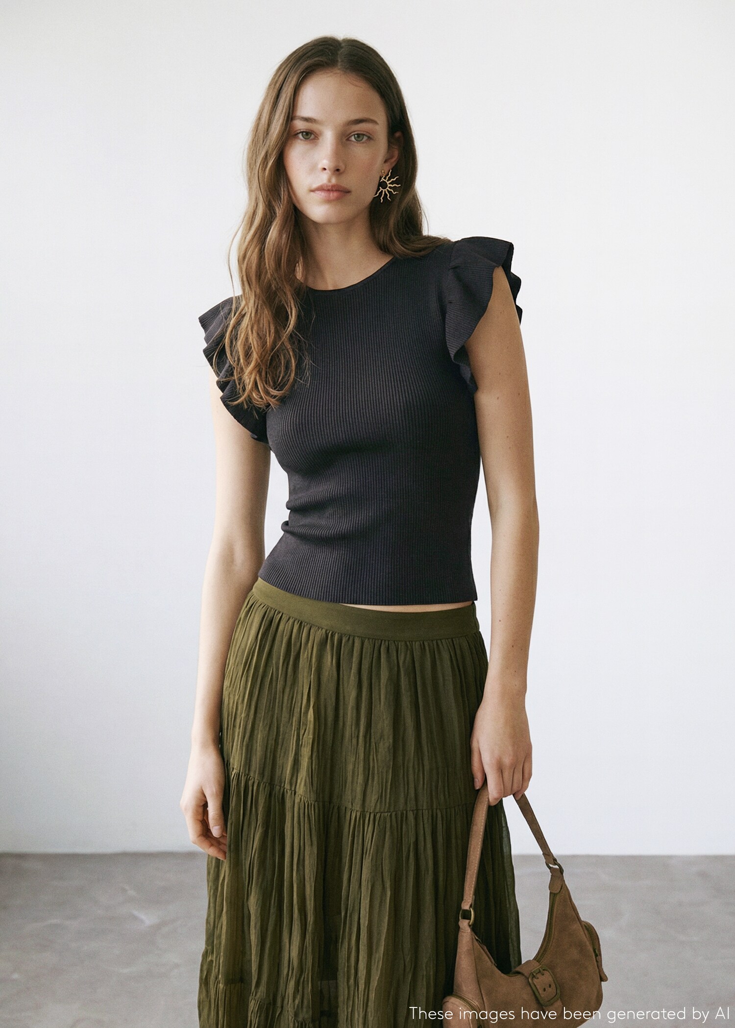 Ruffle knit top - Medium plane